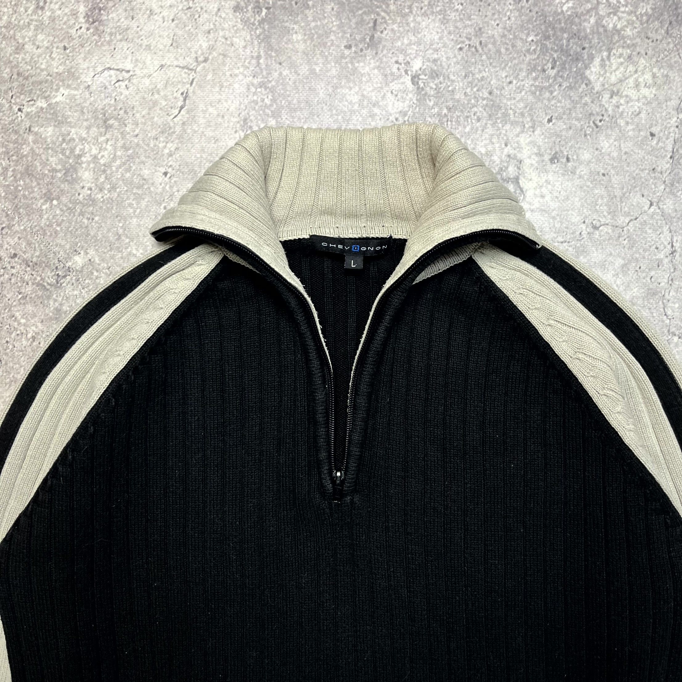 Chevignon Vintage Chevignon Black 1/3 Cotton Pullover Sweater Size L Size US L / EU 52-54 / 3 - 3 Thumbnail