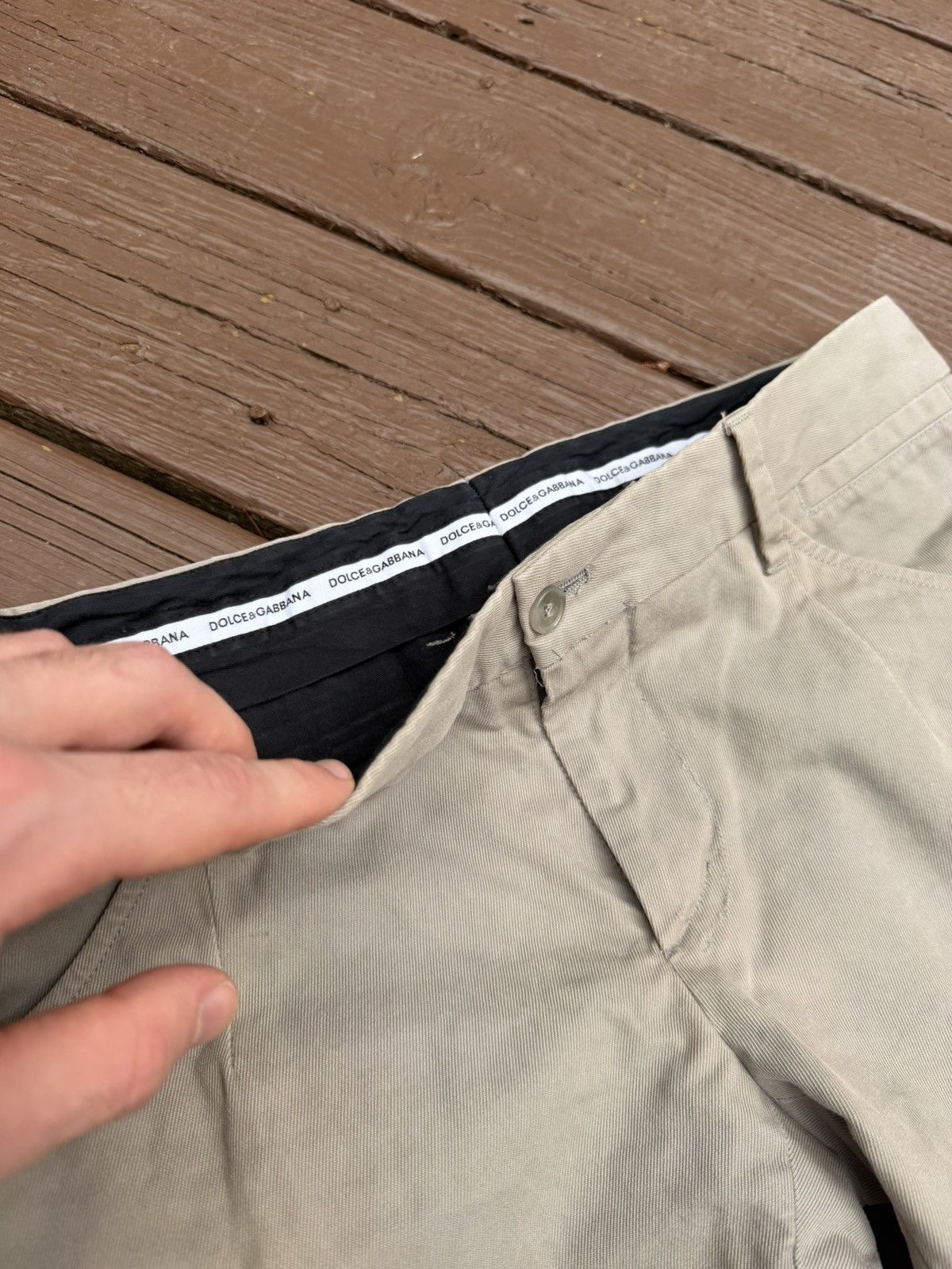 Dolce & Gabbana Vintage Dolce & Gabbana Khaki Tan Slack Pants Button 30 Size US 30 / EU 46 - 7 Thumbnail