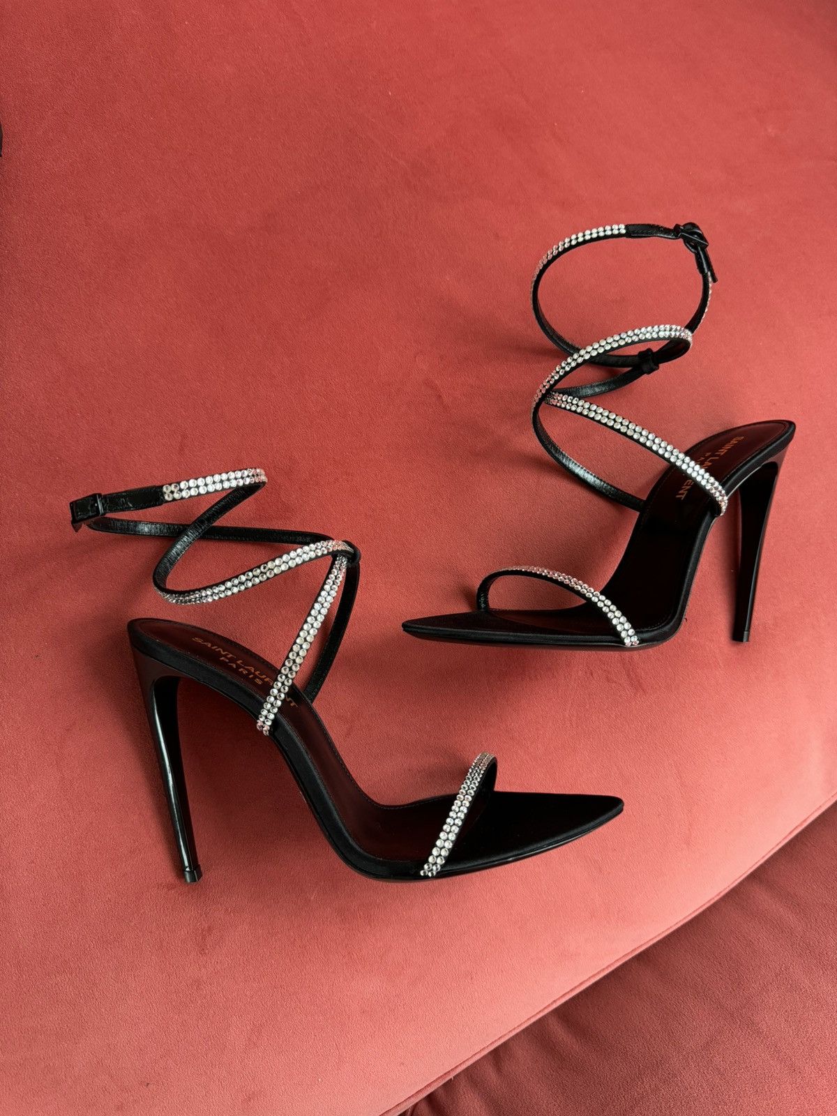 Saint Laurent Paris Saint Laurent Georgia rhinestone embellished sandals, 37 It Size US 7 / IT 37 - 9 Thumbnail