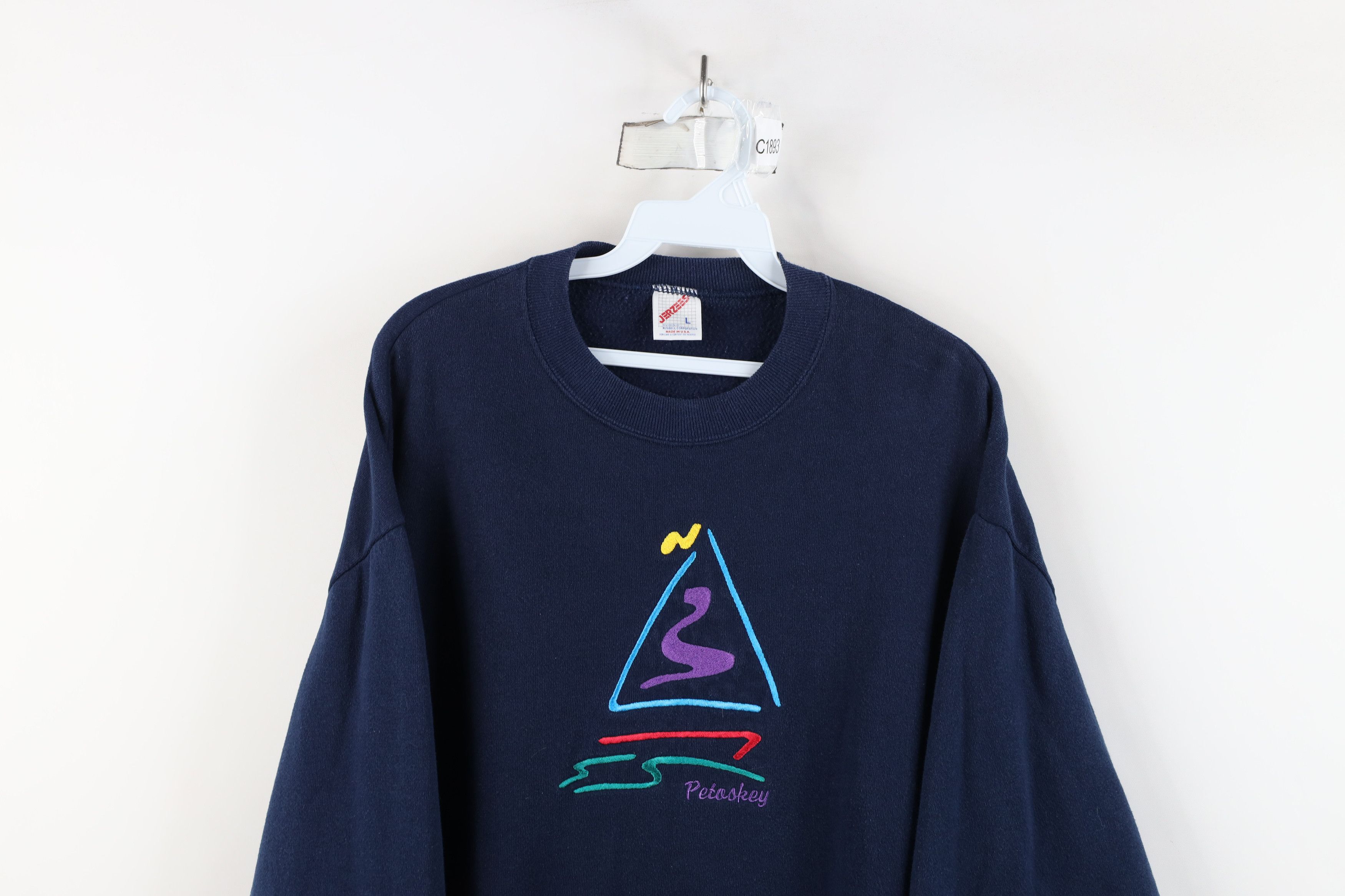 Vintage Vintage 90s Streetwear Petoskey Sailing Sweatshirt USA Size L / US 10 / IT 46 - 2 Thumbnail
