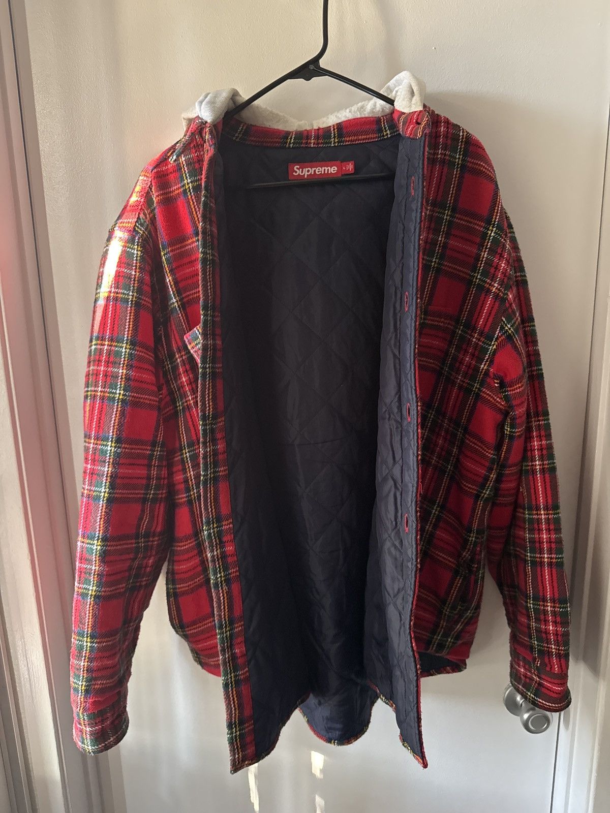 Supreme Supreme Tartan Hooded Flannel Shirt Size US L / EU 52-54 / 3 - 4 Thumbnail
