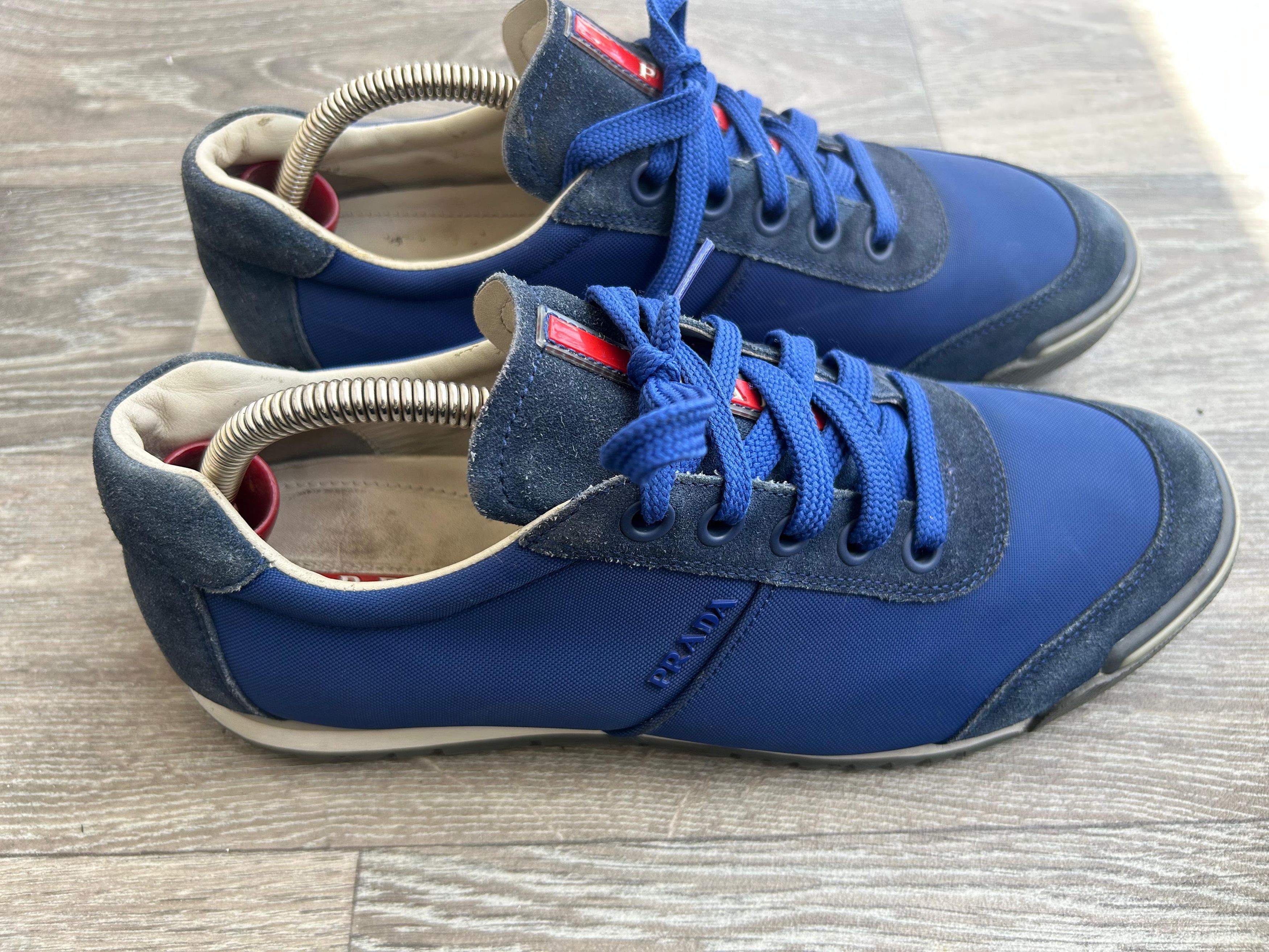 Prada Prada Linea Rossa Low Top Sneakers In Blue Suede Sz 42 Size US 9 / EU 42 - 4 Thumbnail