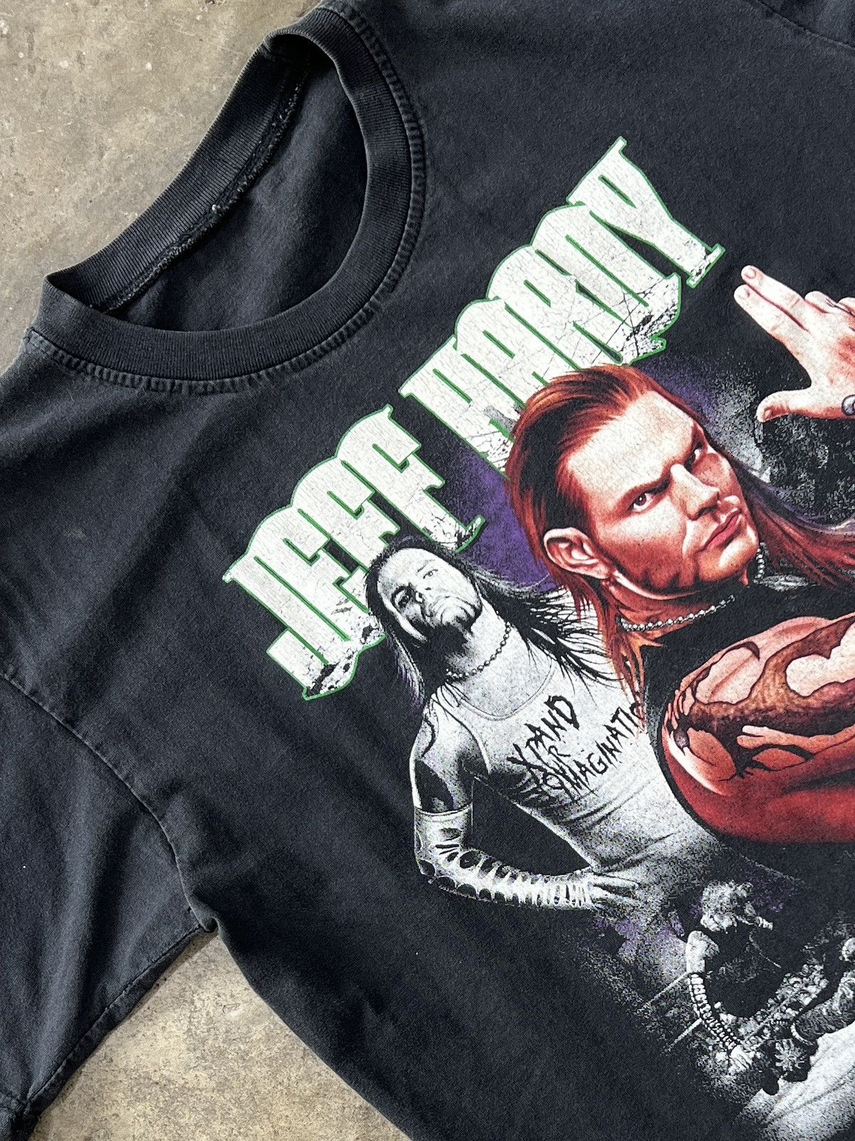 WWF Vintage Jeff Hardy Wrestling Portrait Rap style Tee Medium Size US M / EU 48-50 / 2 - 1 Thumbnail