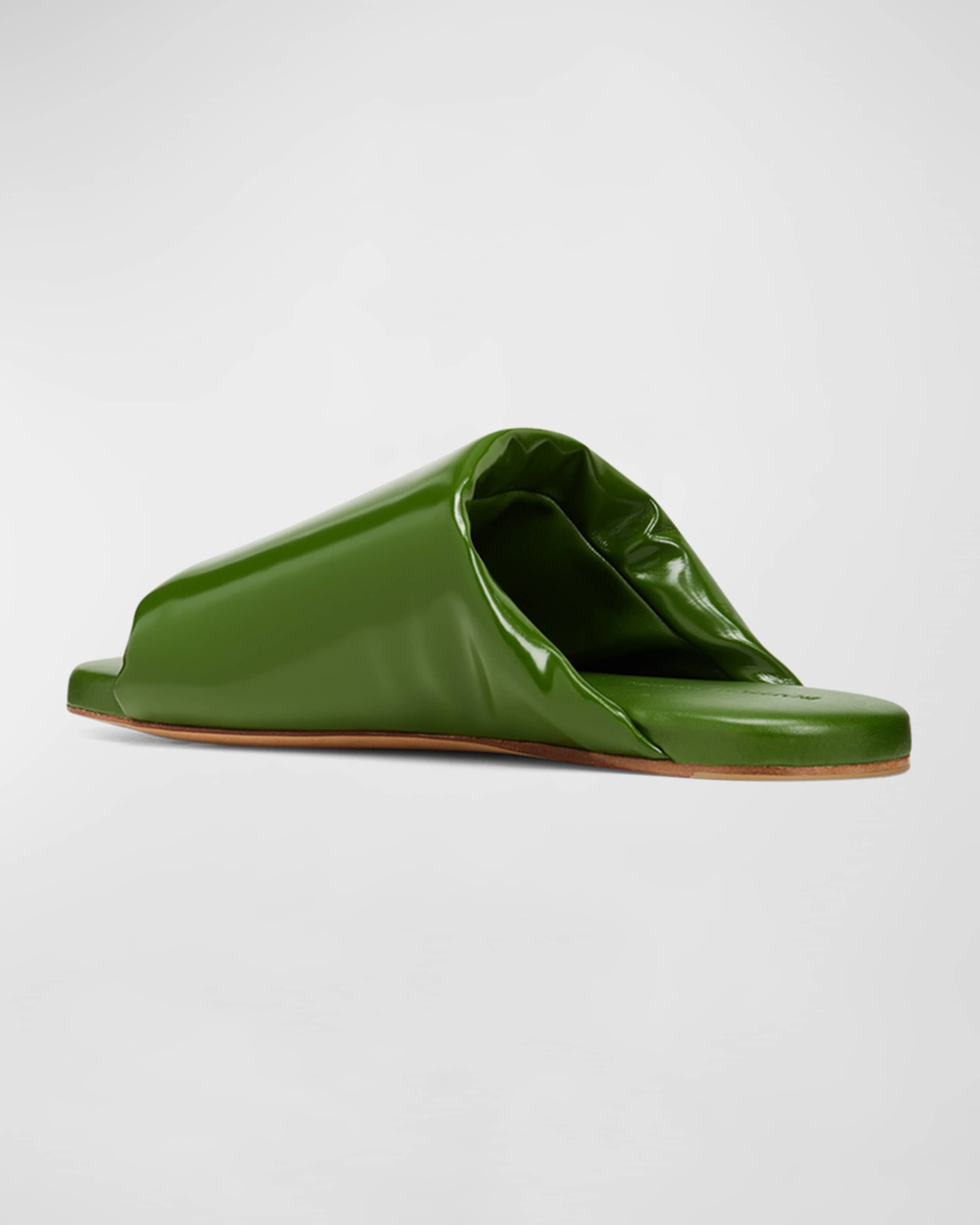 Bottega Veneta o1y0725 Leather Slippers in Green Size US 5 / IT 35 - 2 Thumbnail