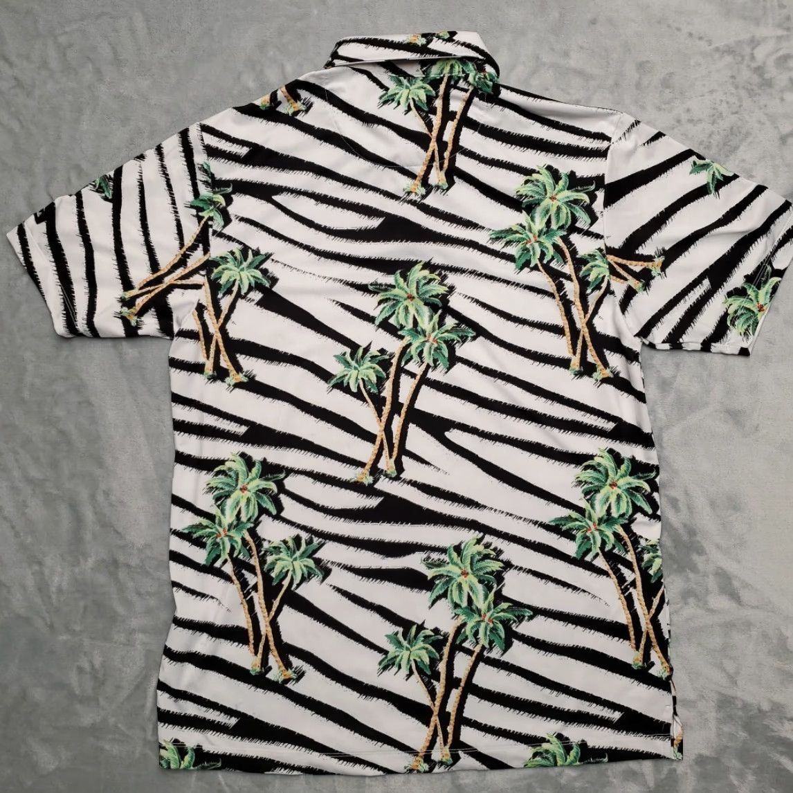 Vintage VINTAGE Bad Birdie Polo Shirt Mens M Zebra Tropical Palm Performance 4 Way Stretch Golf Size US M / EU 48-50 / 2 - 6 Thumbnail