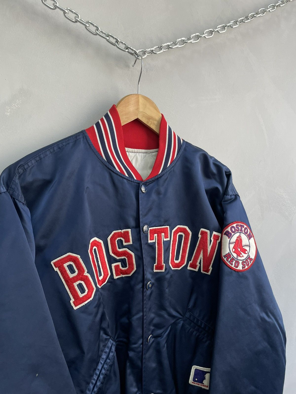 MLB Vintage MLB Red Sox satin bomber jacket starter rare Size US XL / EU 56 / 4 - 4 Thumbnail