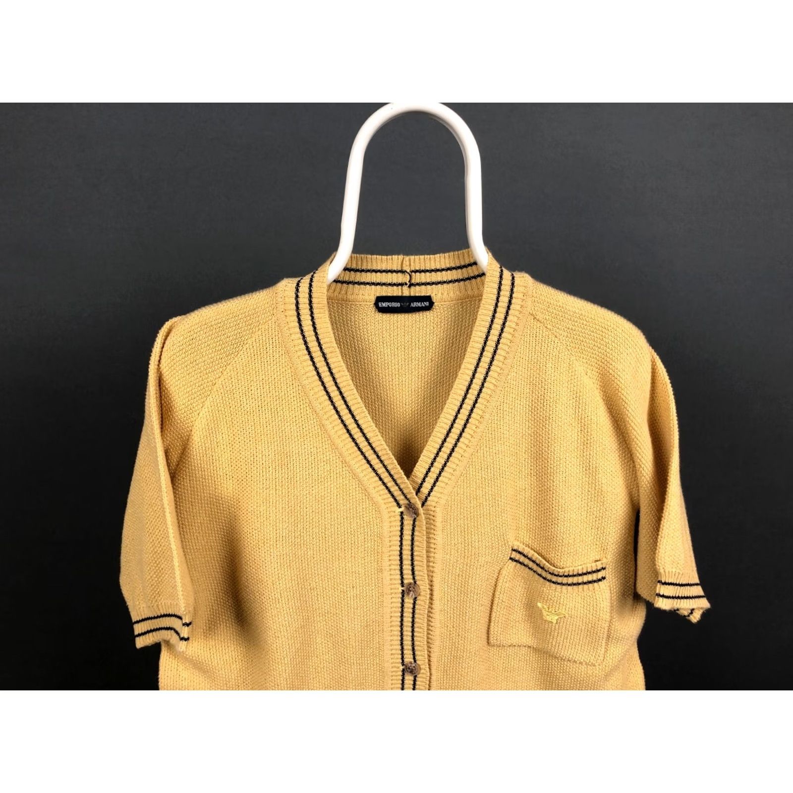 Emporio Armani Emporio Armani Cardigan Size 44 Yellow Cotton Blend Short Sleeve Women's Size M / US 6-8 / IT 42-44 - 3 Thumbnail
