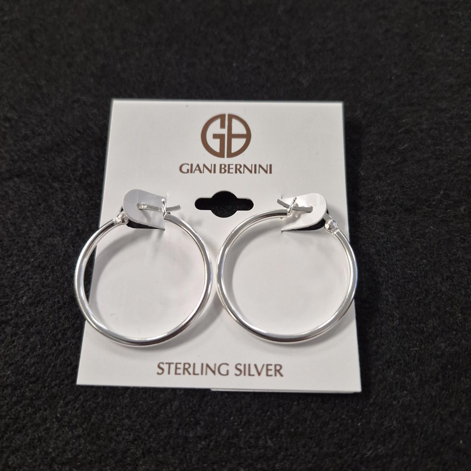 Giani Bernini Giani Bernini Polished Hoop Earrings Sterling Silver Size ONE SIZE - 2 Thumbnail