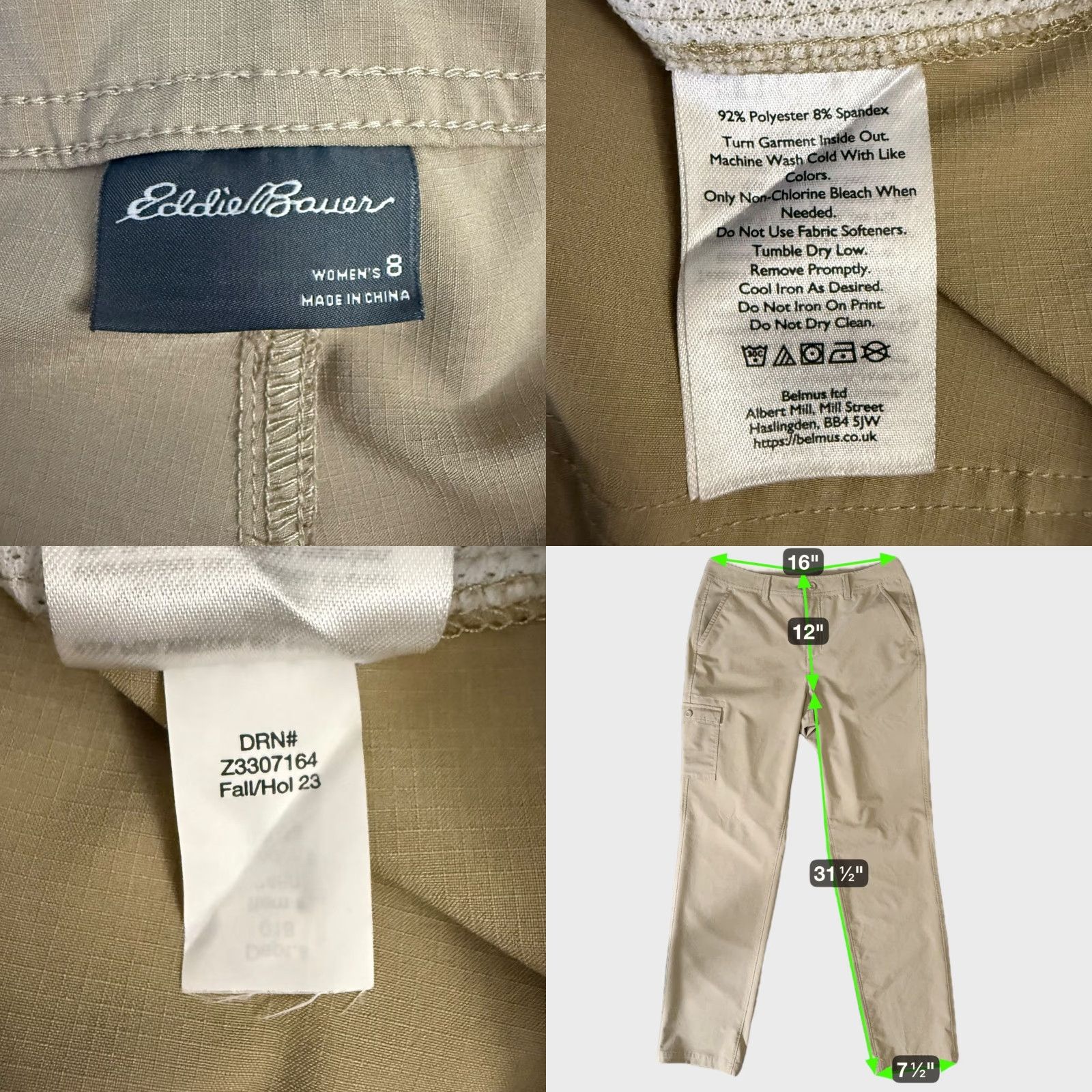 Eddie Bauer Eddie Bauer Performance Stretch Ripstop Pants Tan Women's 8 Hiking Outdoors Cargo Pockets Easy Care Nature Outdoor Summer Winter Size 30" / US 8 / IT 44 - 8 Thumbnail