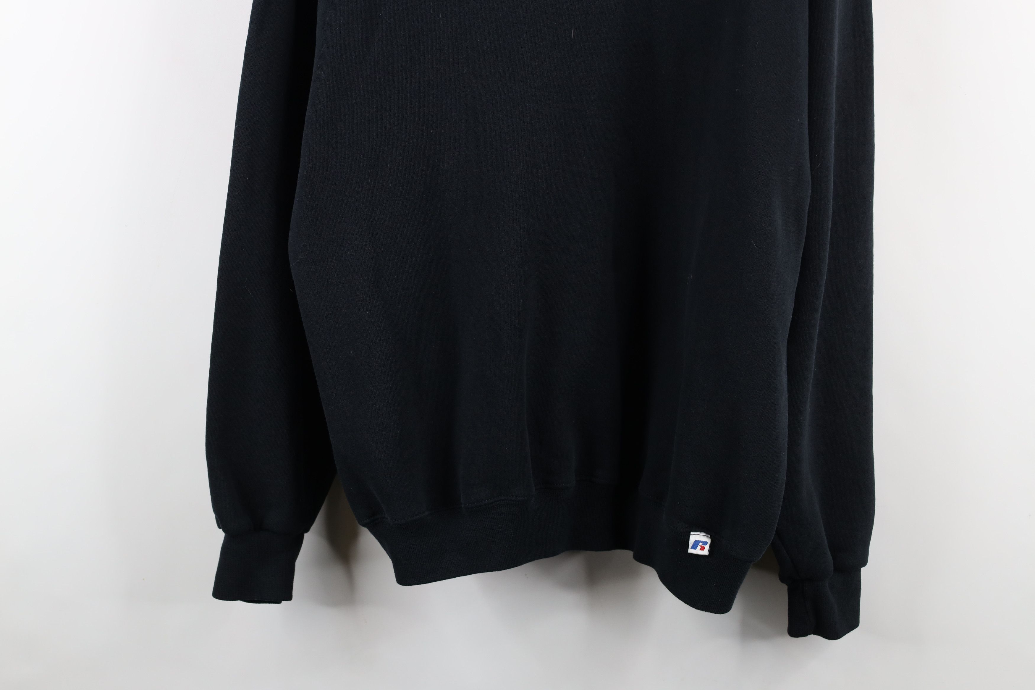 Russell Athletic Vintage 90s Russell Athletic Blank Crewneck Sweatshirt Black Size US XXL / EU 58 / 5 - 3 Thumbnail