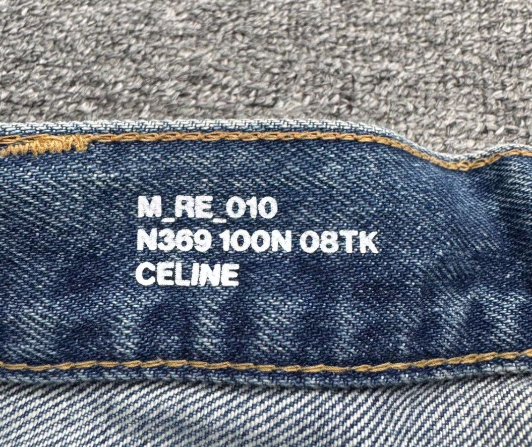 Celine CELINE Brushed Blue Washed Straight Destroyed Denim Pants Size US 28 / EU 44 - 2 Thumbnail