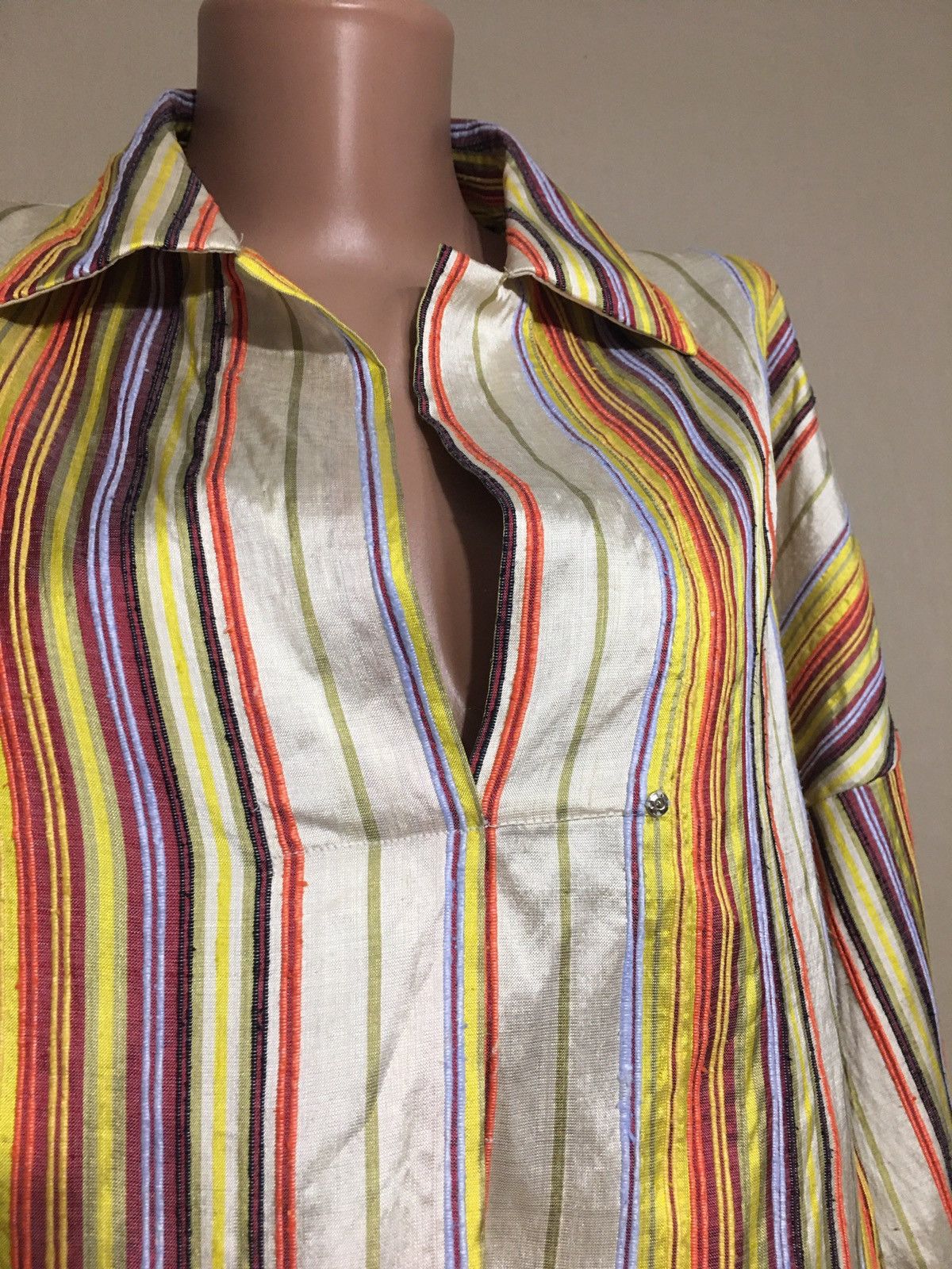 Akris Akris Punto Silk Multicolor Striped Blouse Shirt Size EU 34 Size S / US 4 / IT 40 - 3 Thumbnail