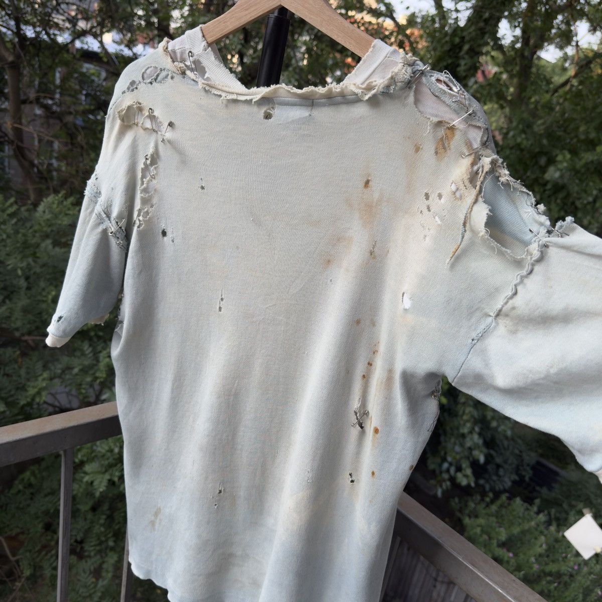 Vintage 40s Thrashed Distressed Safety Pin Pocket Tee ERD Grunge Size US L / EU 52-54 / 3 - 7 Thumbnail