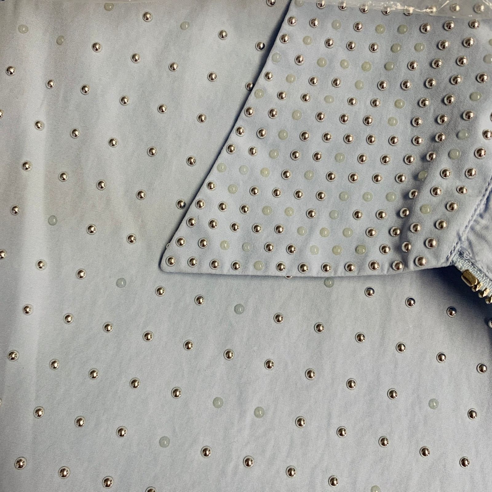 Prada PRADA Blue Silver Studded Cotton Zip Up Blouson Jacket Sz M Size M / US 6-8 / IT 42-44 - 11 Thumbnail