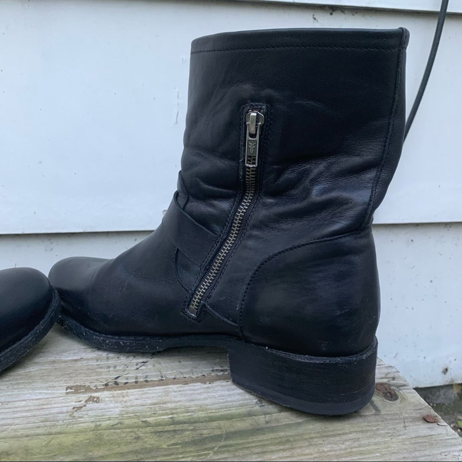 Frye Frye Vicky Engineer Boots black buckle leather 11B Size US 11 / IT 41 - 8 Thumbnail