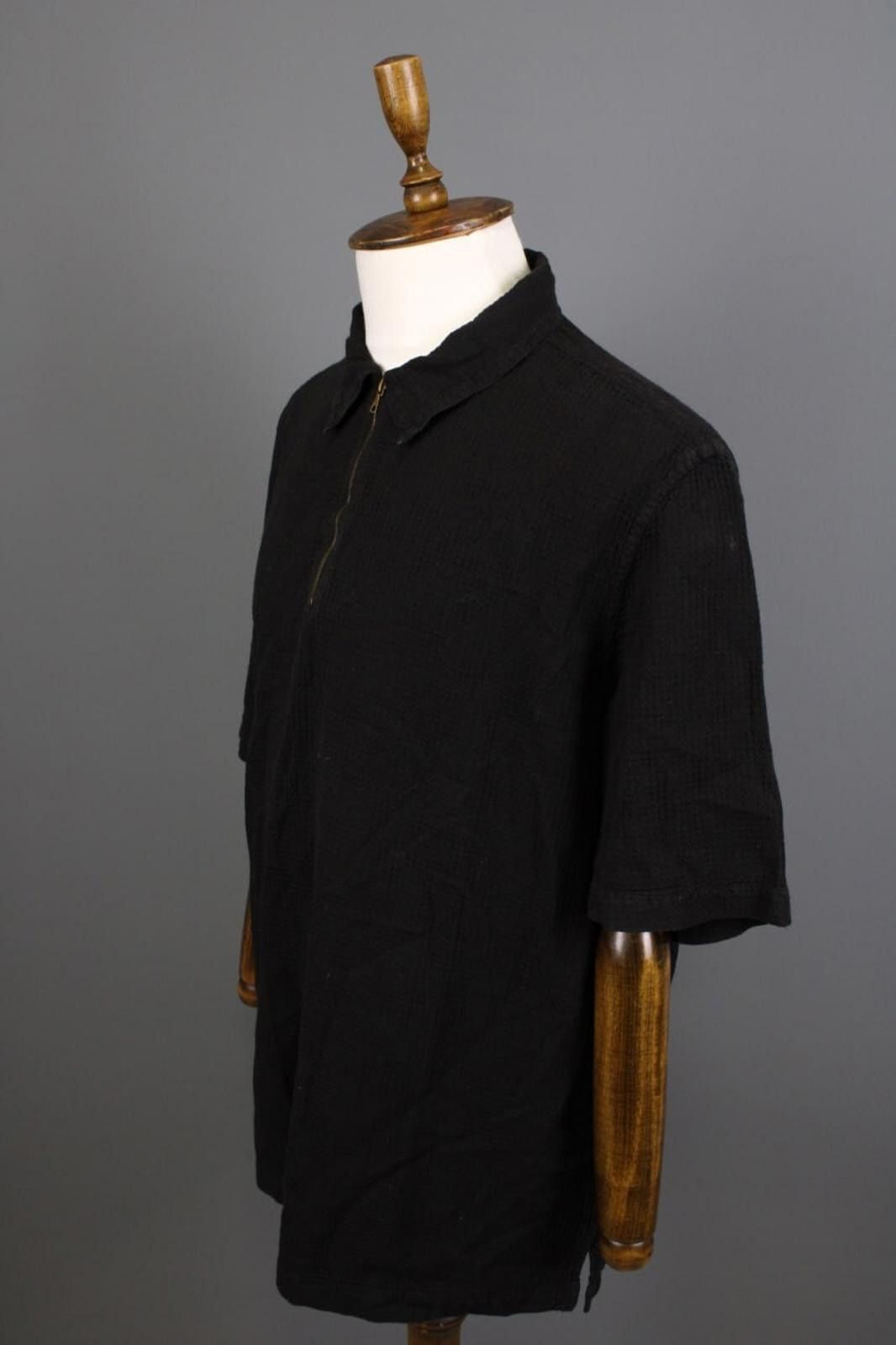Oscar De La Renta Oska Black 1/4 Zip Textured Summer Polo Shirt Size 6 Size US M / EU 48-50 / 2 - 7 Thumbnail