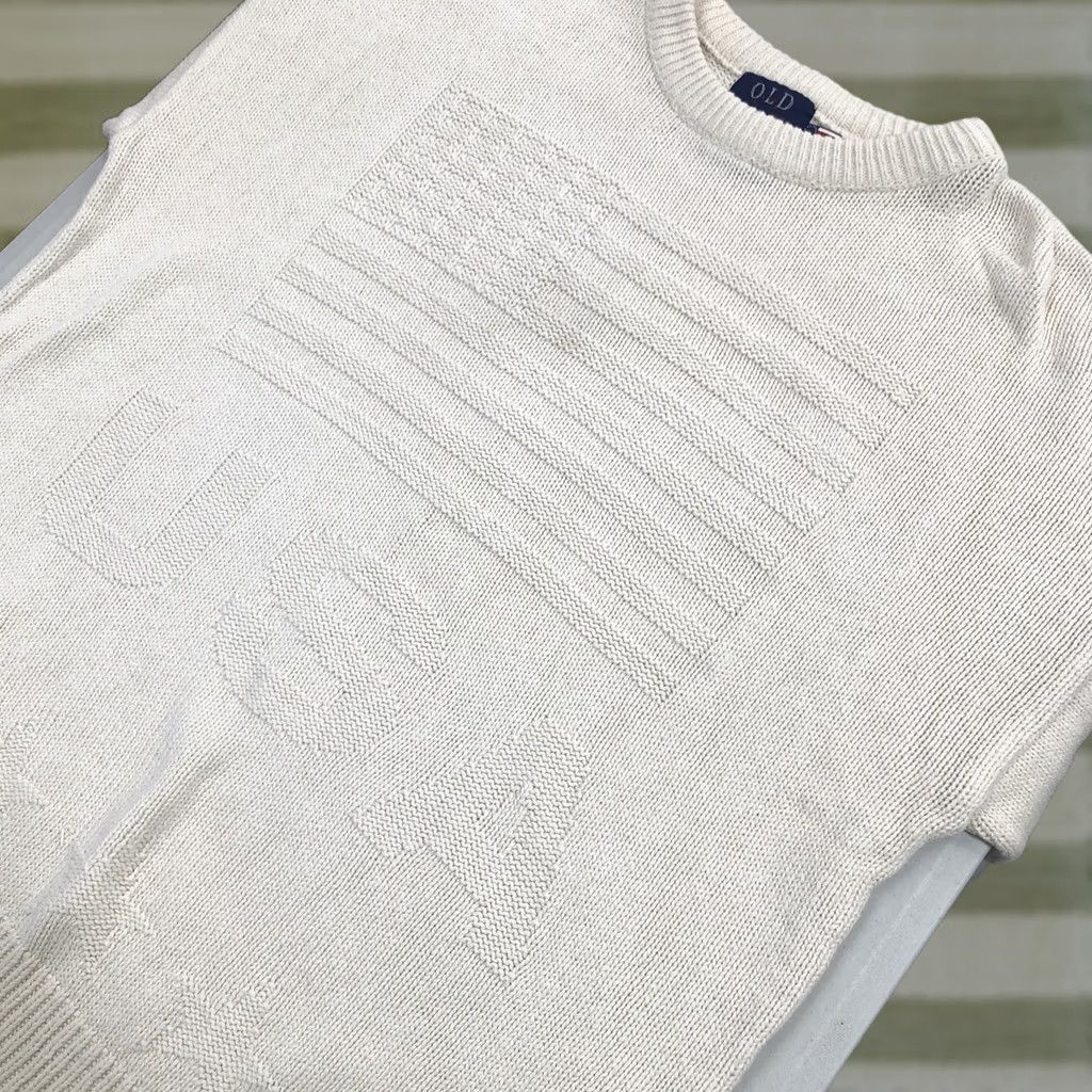 Nique VINTAGE Men’s VTG 90s Old Glory Embossed USA Flag Knit Sweater Size L Made In USA White Crew Neck Pullover Cotton Flag Mens Size US L / EU 52-54 / 3 - 1 Thumbnail