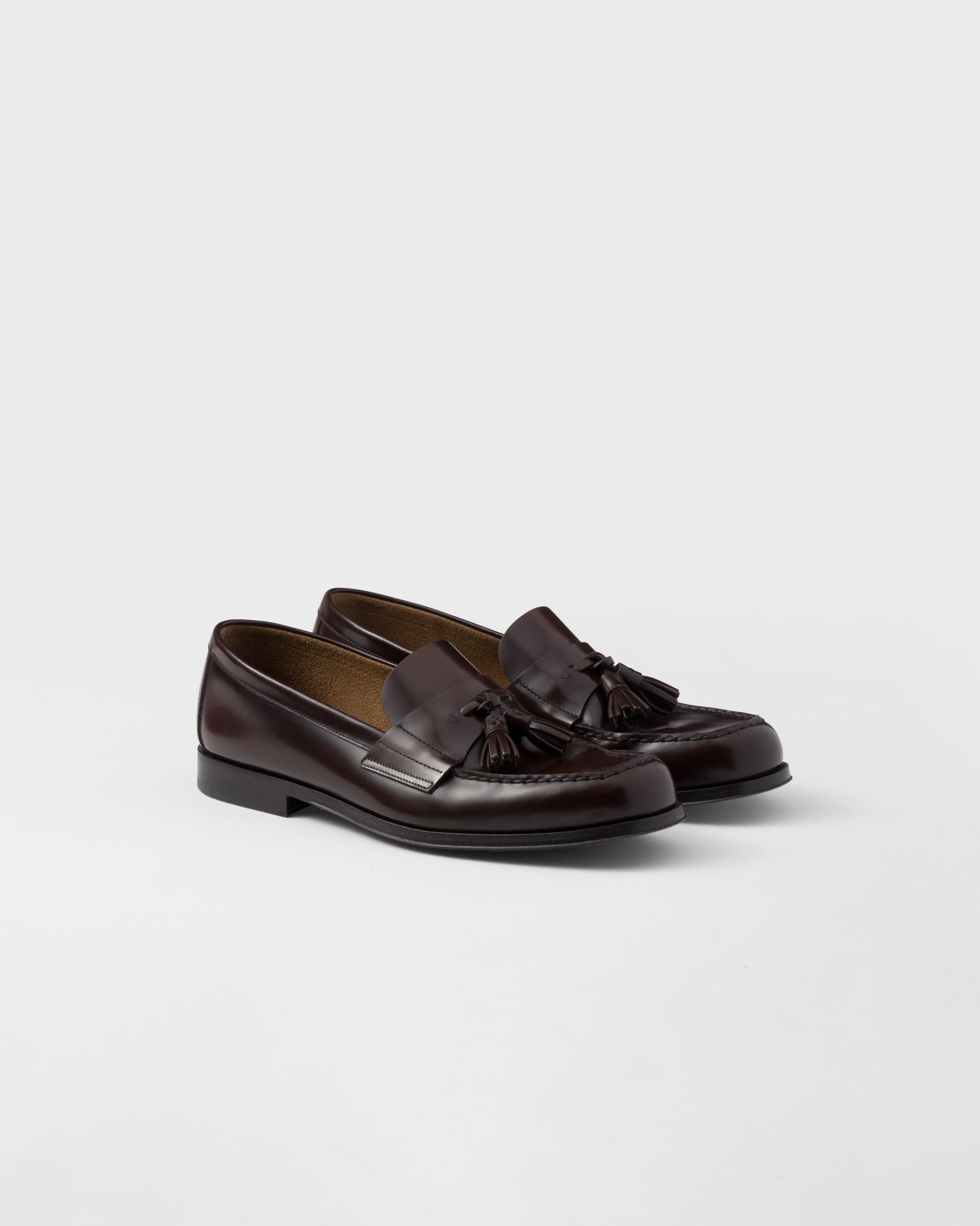 Prada o1bcso1str1025 Spazzolato Brushed Loafers in Brown Size US 11 / EU 44 - 1 Thumbnail