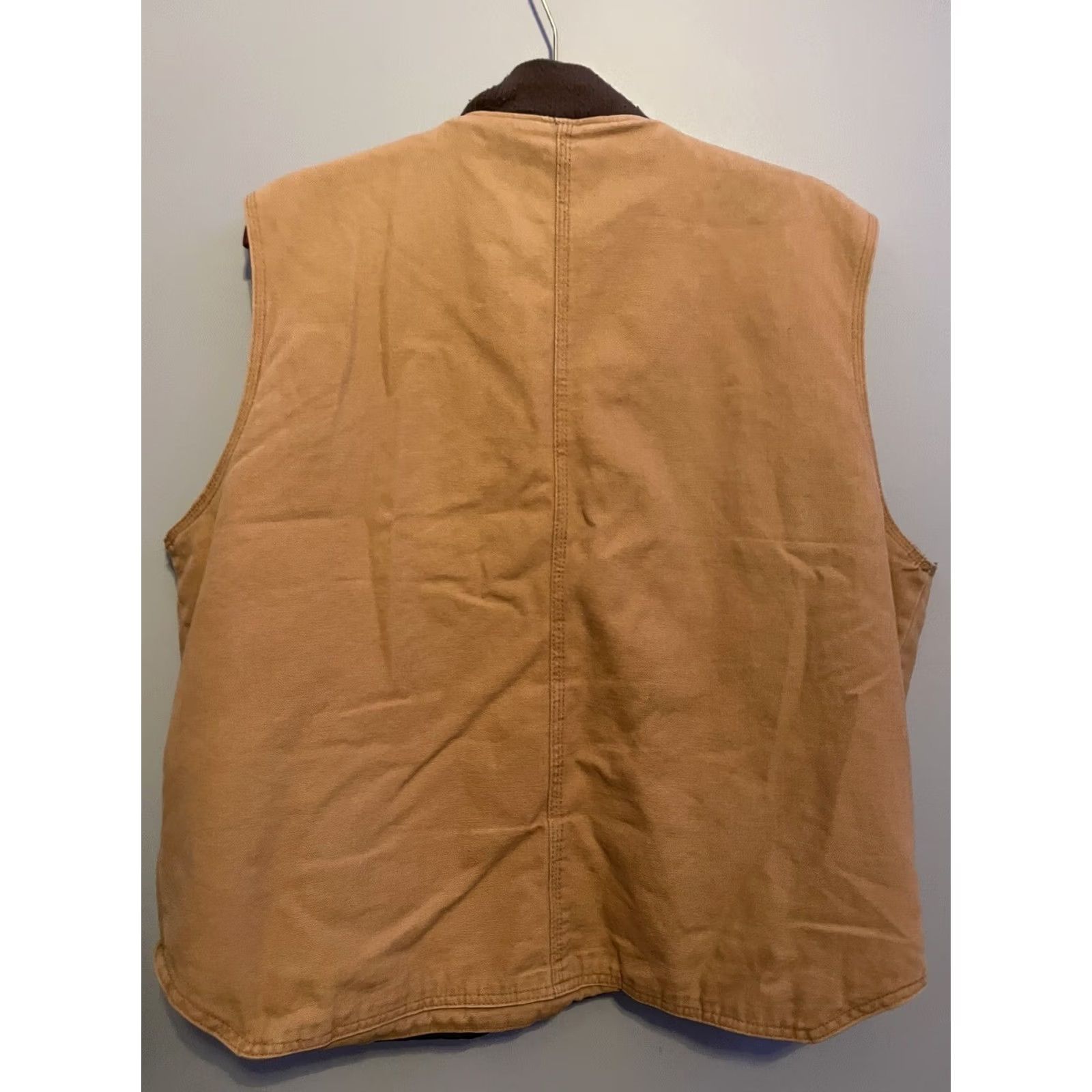 Walls VINTAGE Walls Vest Mens XL Tan Workwear Lining Duck Canvas Quilted Zip Hooded Mid-Length Zip Mens XL Tan Canvas Vest 90s Outdoor USA Workwear Size US XL / EU 56 / 4 - 6 Thumbnail