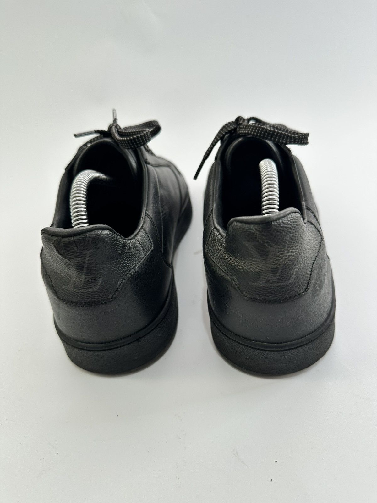 Louis Vuitton Louis Vuitton Black Leather Monogram Canvas Rivoli Sneaker Size US 7.5 / EU 40-41 - 4 Thumbnail