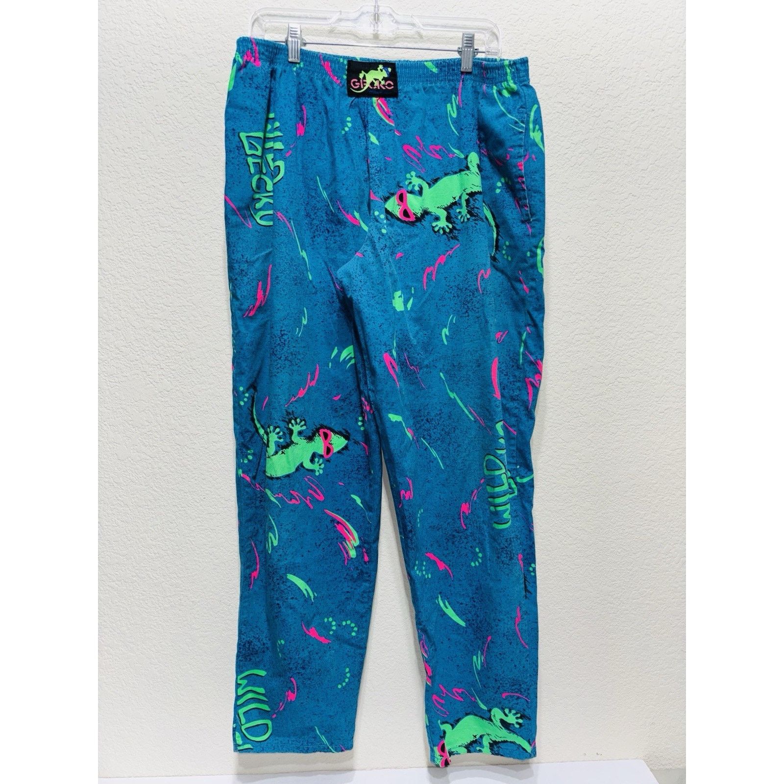Gecko Pants Vintage 80s Large Elastic Worn Fits XL Made USA