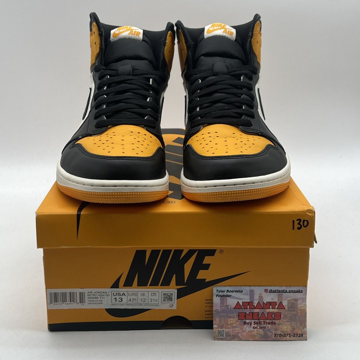 Nike Air Jordan 1 high yellow toe Size US 13 / EU 46 - 2 Thumbnail