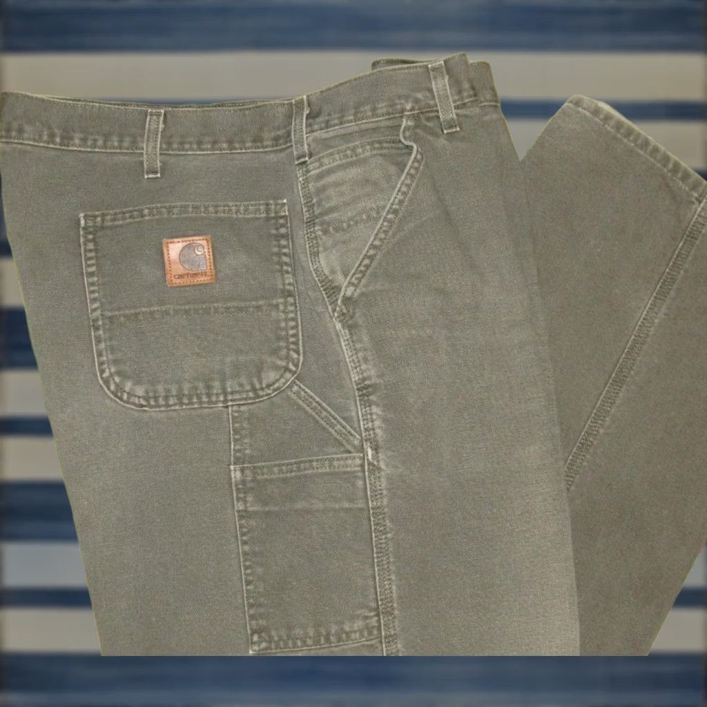 Carhartt Vtg Carhartt B 11 Moss Green Carpenter Pants 42 x 32 Mens Carpenter Regular 42x32 Green Size US 42 / EU 58 - 1 Thumbnail