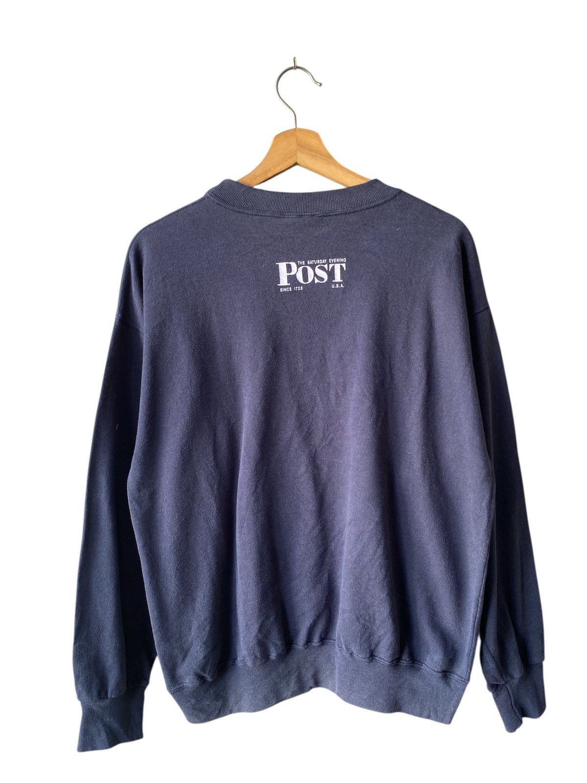 Vintage Vintage 90’s The Saturday Evening Post Blue Faded Sweatshirt Size US L / EU 52-54 / 3 - 2 Thumbnail