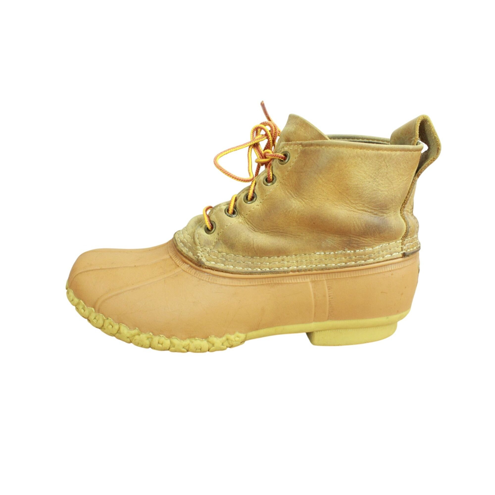L.L. Bean LL Bean Yellow Leather Lace Up Unlined Ankle Duck Boots Size US 10 / IT 40 - 1 Thumbnail