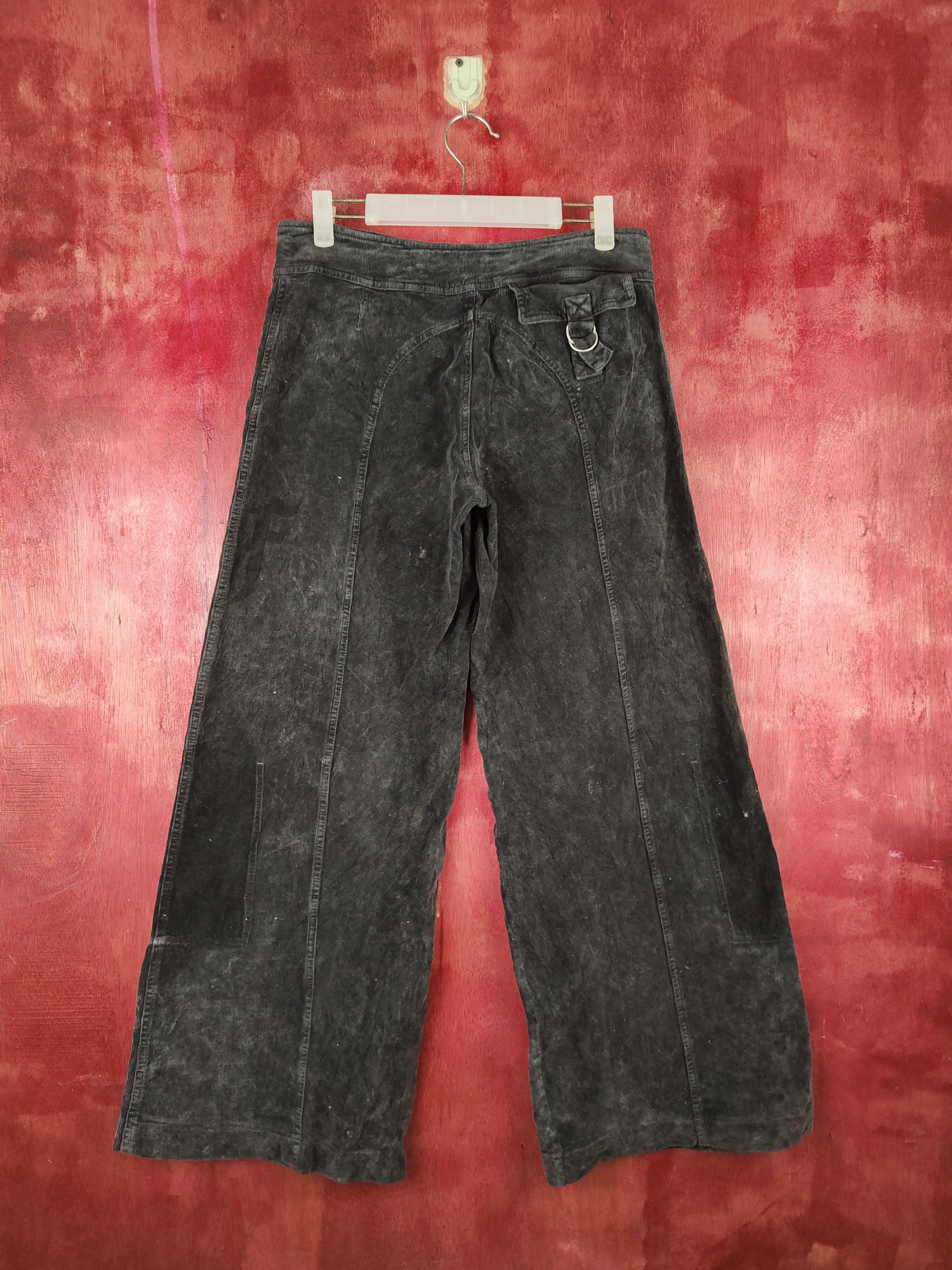 Fake London Genius Fake London Genius Black Corduroy palazo Pants #S1488 Size 28" / US 6 / IT 42 - 8 Thumbnail