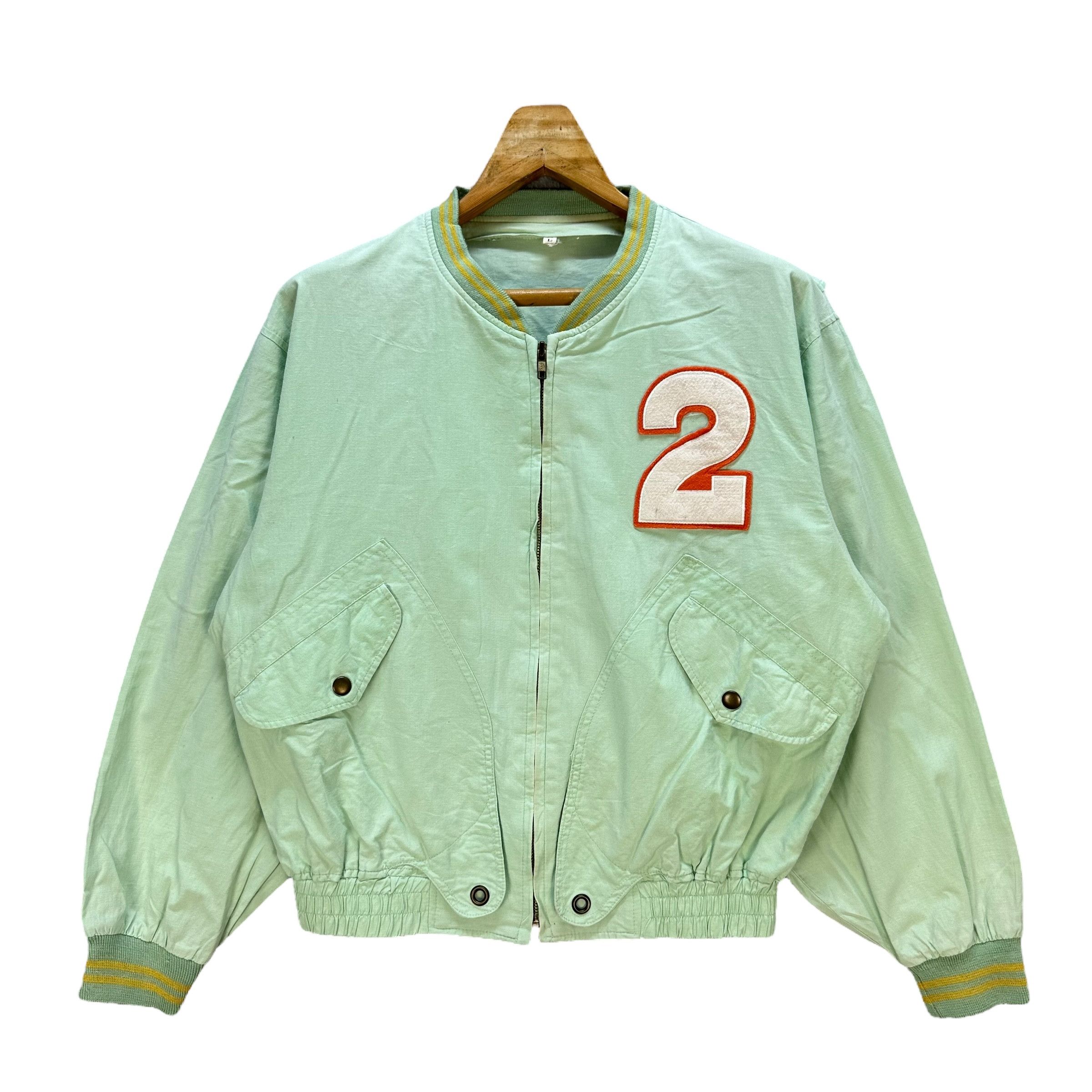 Japanese Brand BIGMEN Big Logo Mint Green Light Bomber Jacket #A39-0883 Size US L / EU 52-54 / 3 - 3 Thumbnail