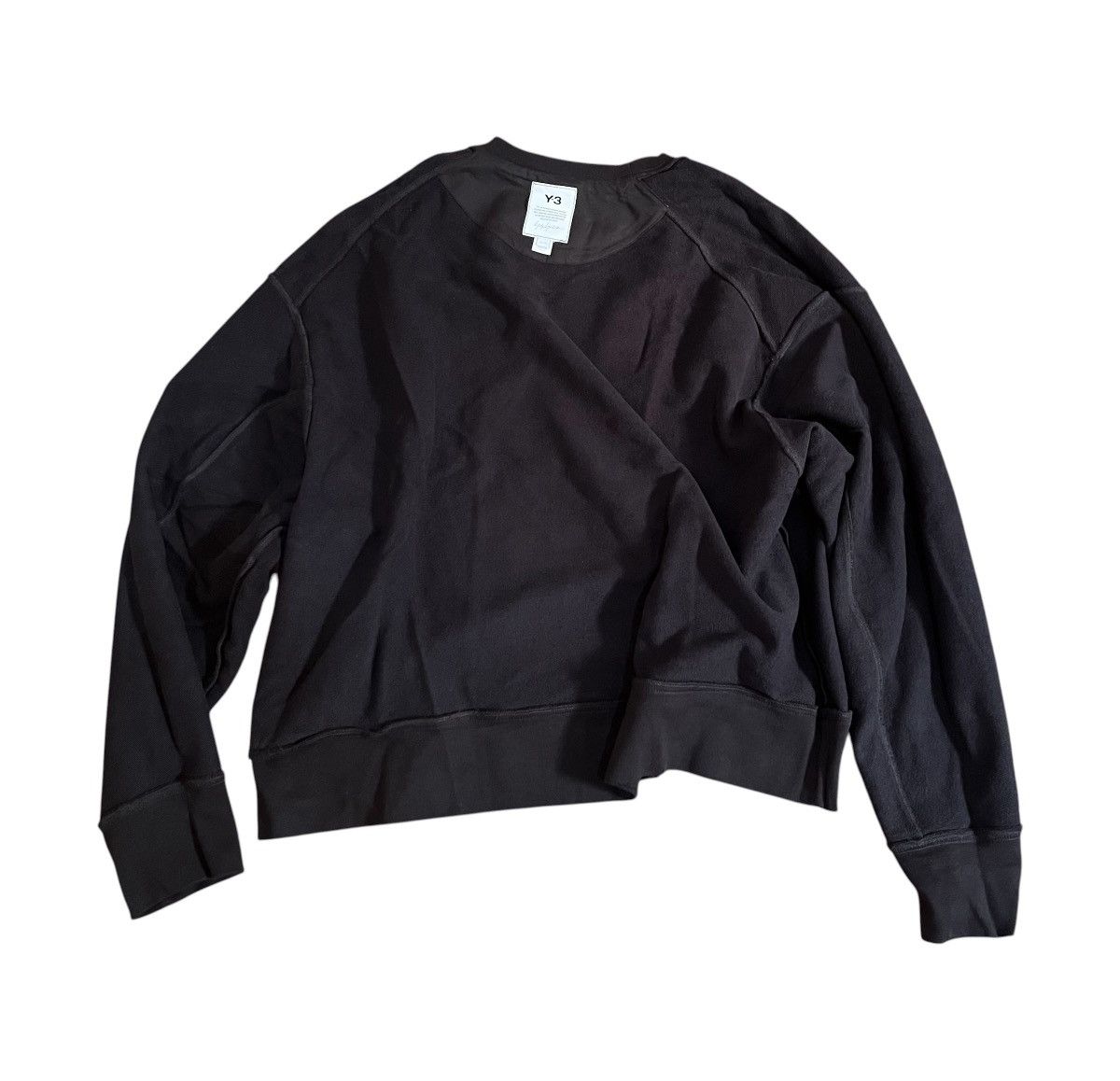 Yohji Yamamoto Yohji yamamoto y-3 boxy logo black sweatshirt Size US XL / EU 56 / 4 - 4 Thumbnail