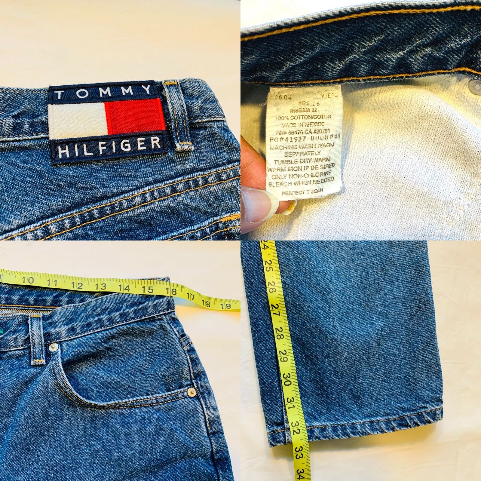 Tommy Hilfiger VINTAGE Tommy Hilfiger Perfect T Jean Mom Jeans High Rise Flag Crest 16 NWOT Jeans Women 90s Flag Crest Teal?? Size 38" / US 16 / IT 52 - 8 Thumbnail