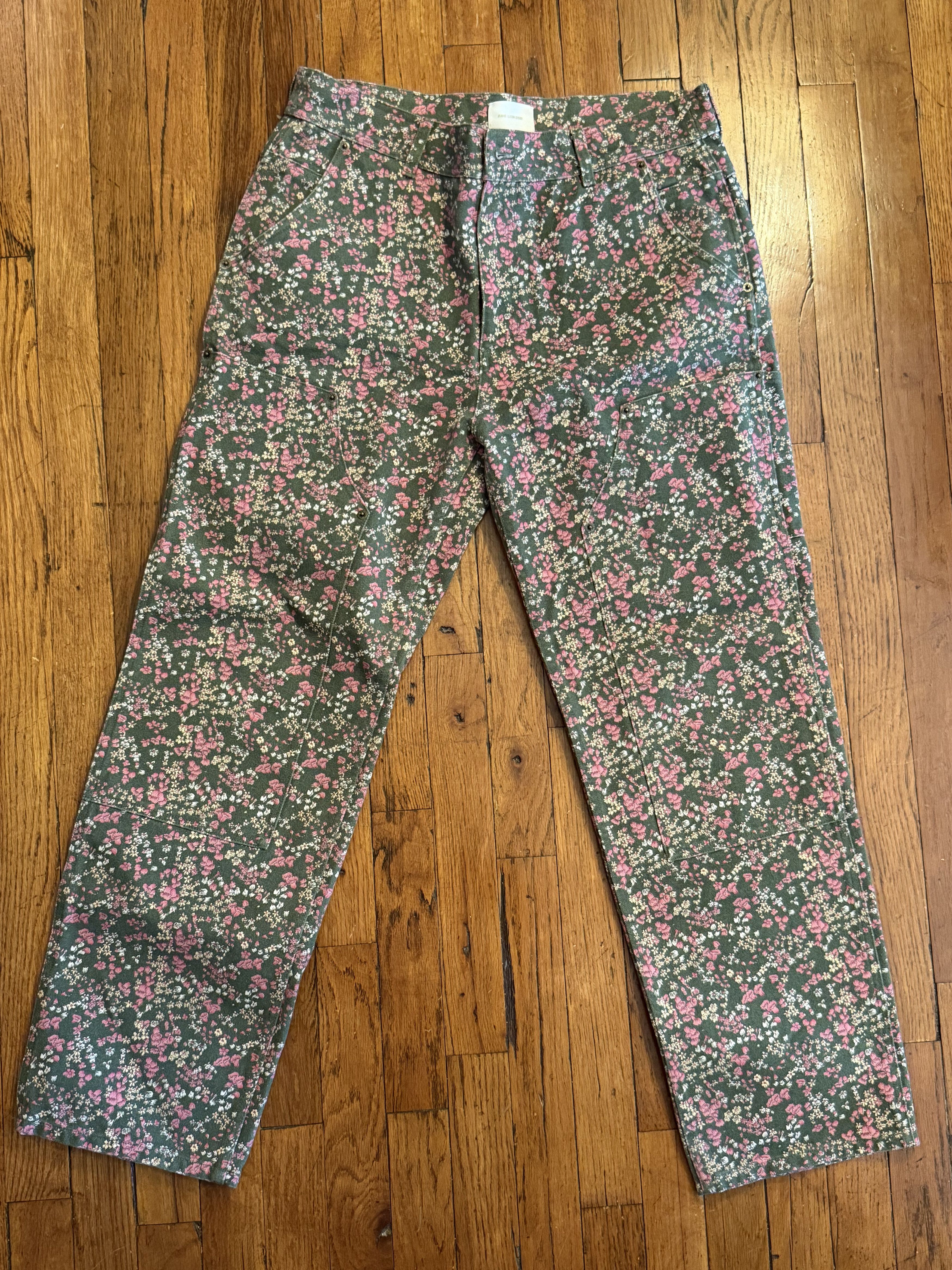 Aime Leon Dore Aime Leon Dore ALD Mini Floral Carpenter Pants Denim Sz L Size US 34 / EU 50 - 1 Thumbnail