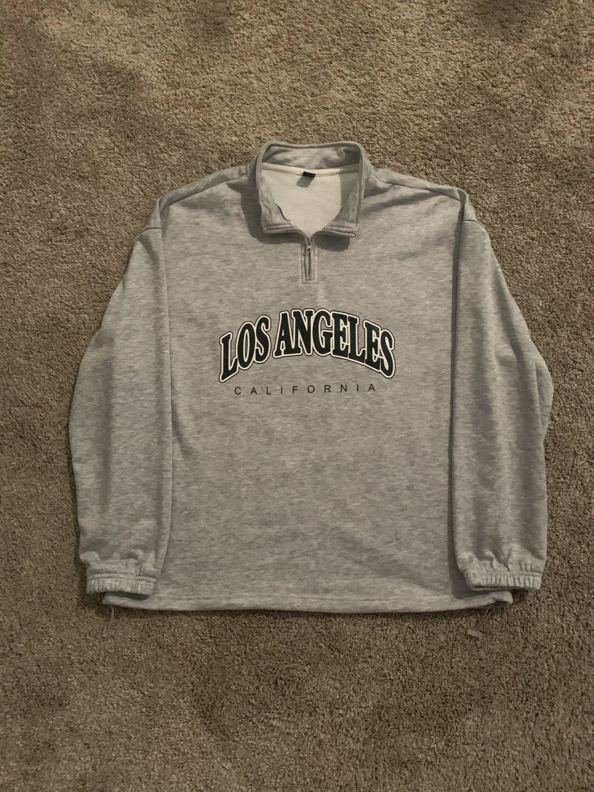 Shein Letter Graphic Quarter-zip Drop Shoulder Loose Sweatshirt Size US L / EU 52-54 / 3 - 1 Thumbnail