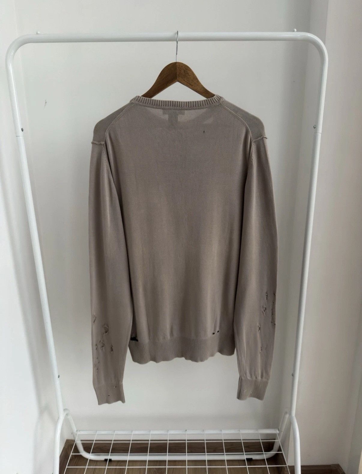 Diesel DIESEL VERY RARE 90s CRASHED AVANT GARDE BEIGE SWEATSHIRT Size US XL / EU 56 / 4 - 7 Thumbnail