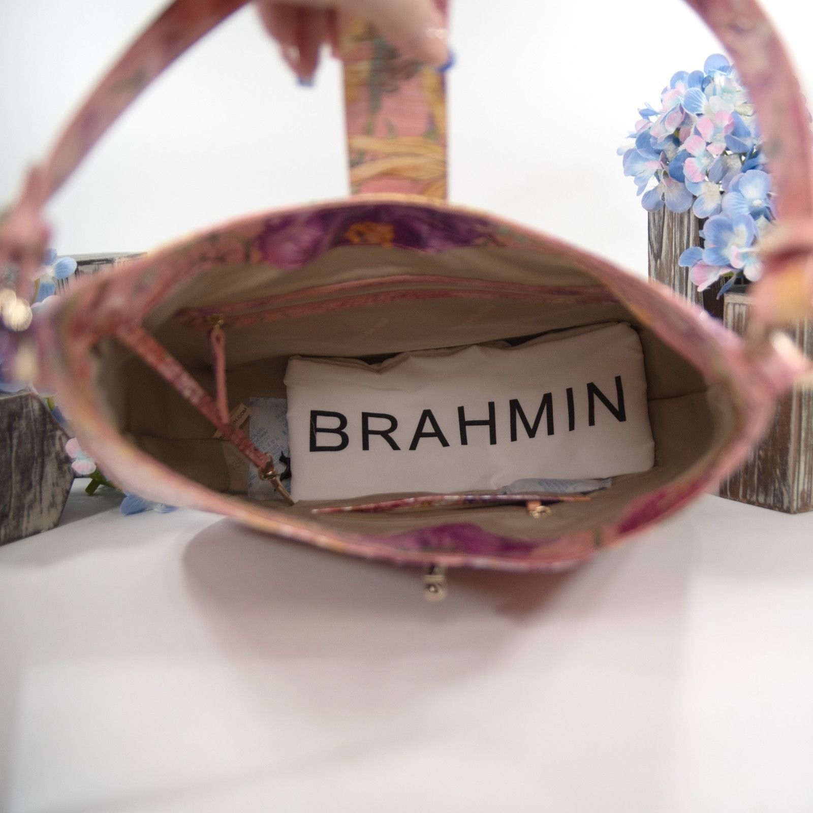 BRAHMIN Brahmin Fallon Perennial Melbourne DI Leather Floral Hobo Sh Size ONE SIZE - 8 Thumbnail