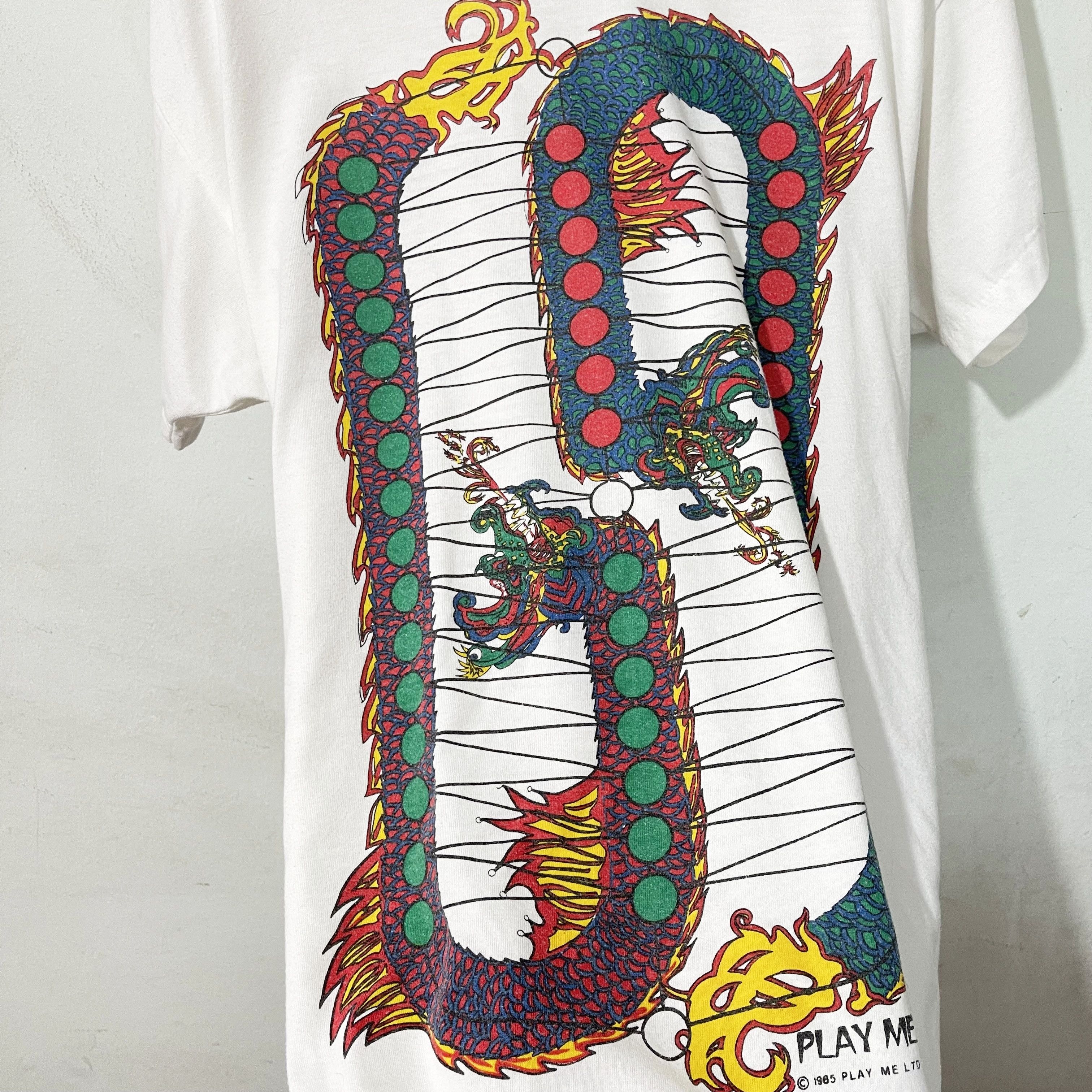 Vintage Vintage 80s Dueling Dragons T-Shirt Size US M / EU 48-50 / 2 - 2 Thumbnail