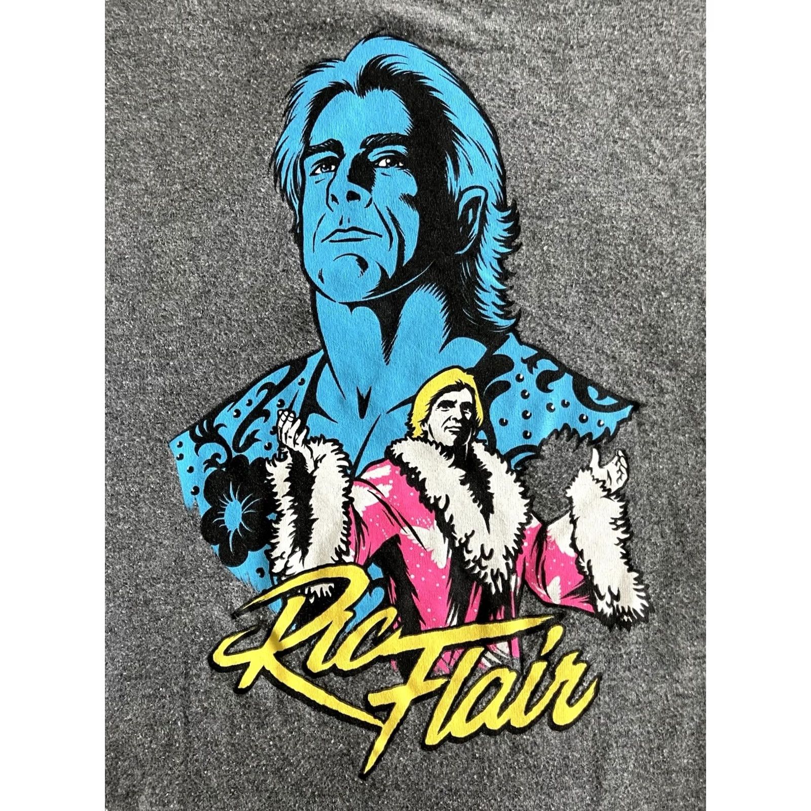 Ripple Junction VINTAGE WWF WWE Ric FLAIR Gray Long Sleeve Graphic T-shirt M Ripple Junction Men Medium Gray Wrestling Graphic Tee Wooooo Size US M / EU 48-50 / 2 - 2 Thumbnail