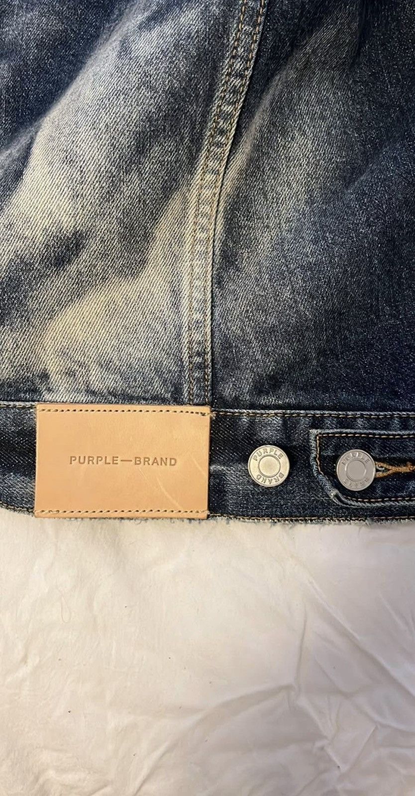 Purple Brand Purple Brand SAMPLE Blue Acid Wash Distressed Jean Jacket Size US M / EU 48-50 / 2 - 4 Thumbnail