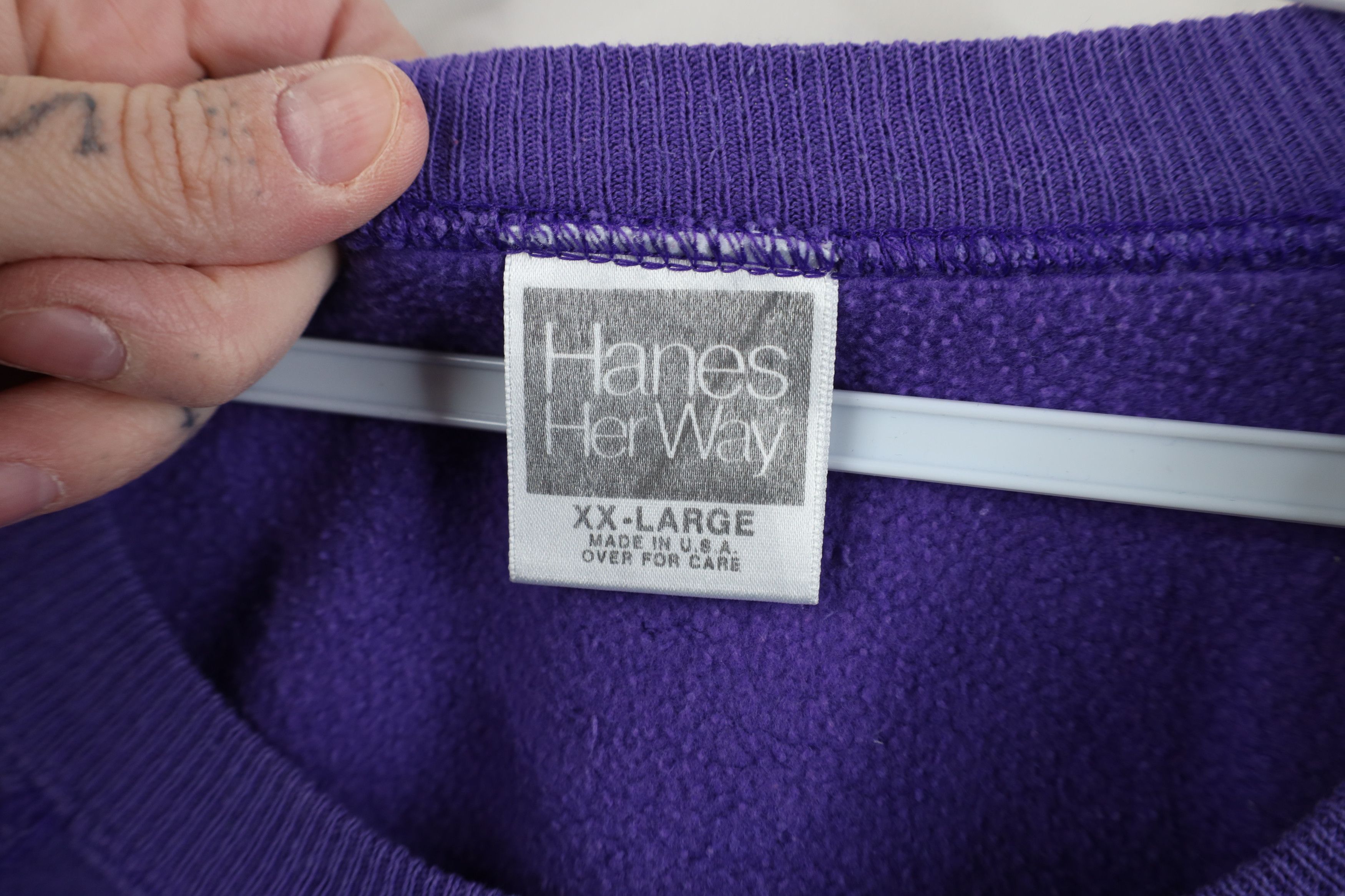 Vintage Vintage 90s Streetwear Blank Crewneck Sweatshirt Purple USA Size XXL / US 16-18 / IT 52-54 - 7 Thumbnail