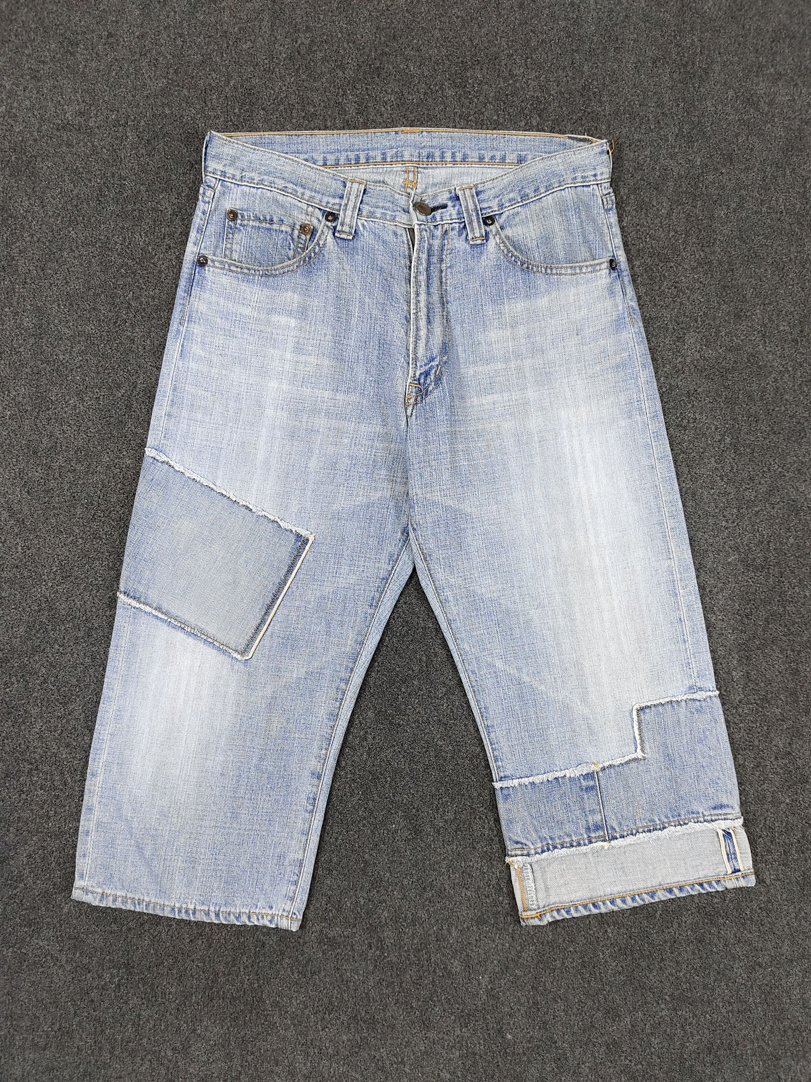 If Six Was Nine 00s Blue Way🇯🇵Patchwork Panel Raw Edge Layered Denim Size US 30 / EU 46 - 1 Thumbnail