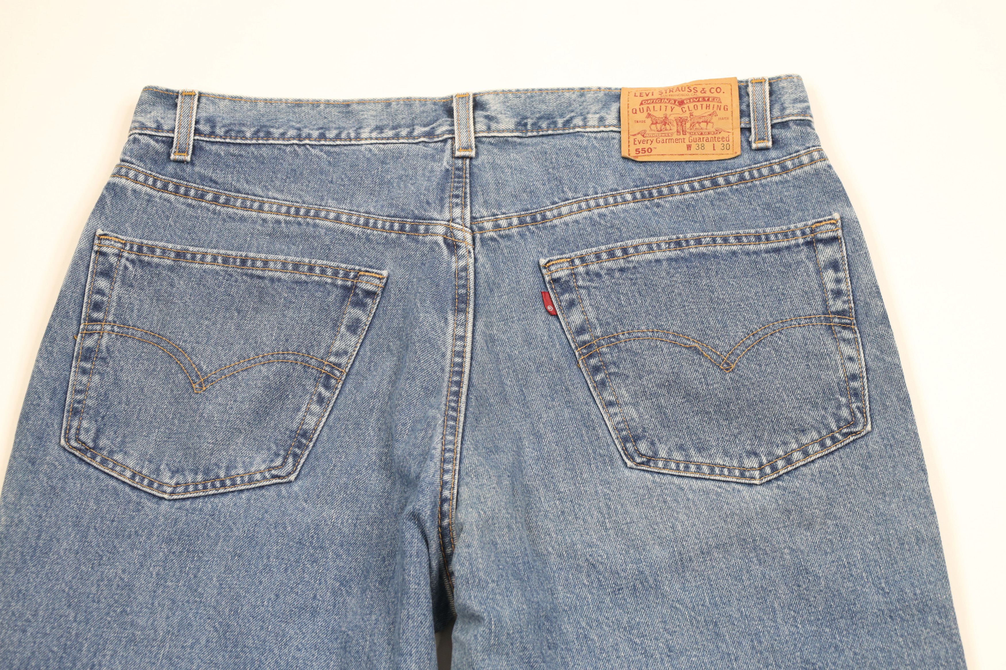 Levi's × Vintage Vintage 90s Levis 550 Relaxed Fit Denim Jeans Blue USA Size US 38 / EU 54 - 13 Thumbnail