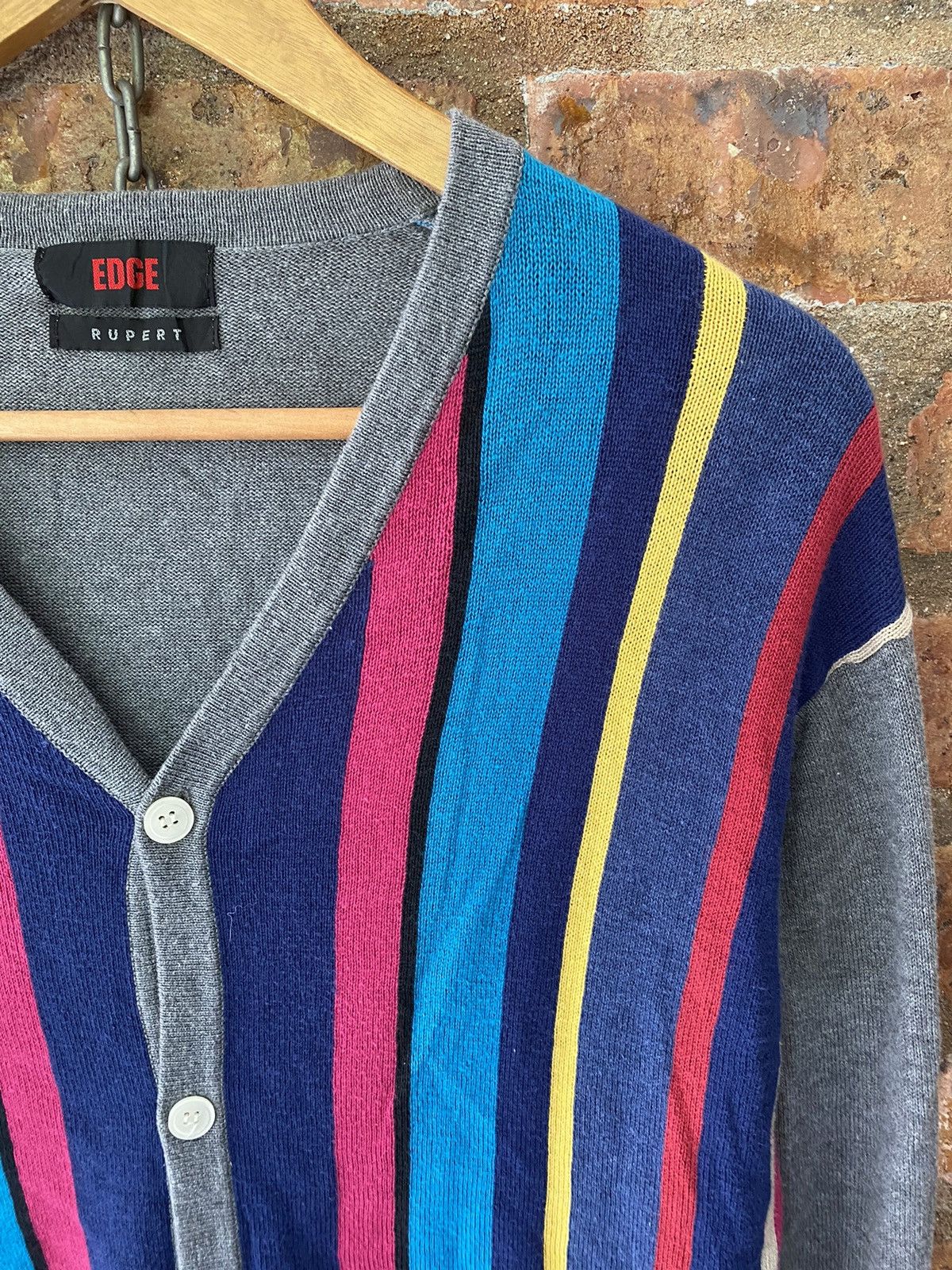 PHENOMENON 1990s EDGE RUPERT Rainbow knit cardiagn Size US M / EU 48-50 / 2 - 5 Thumbnail