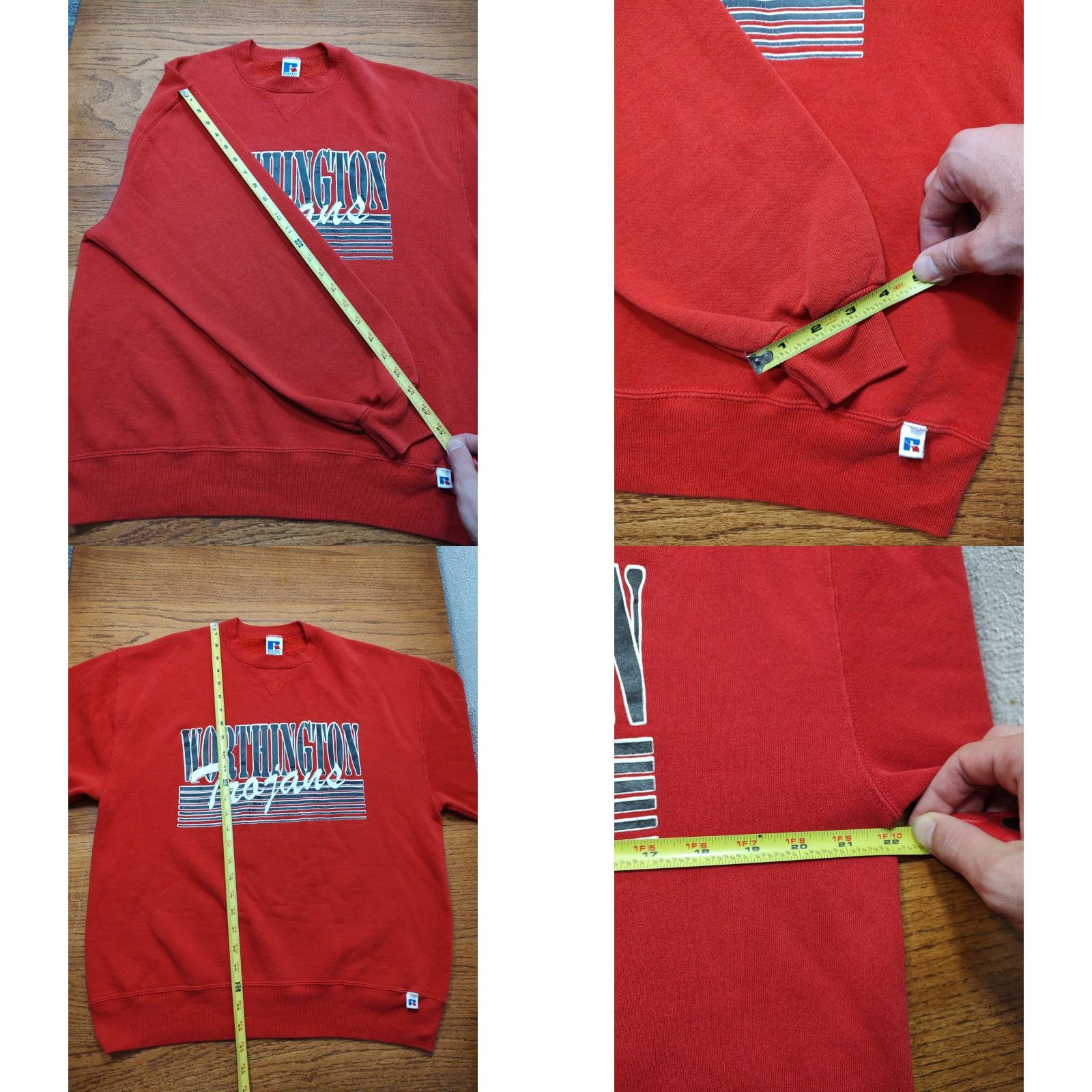 Russell Athletic VINTAGE Russell Athletic Sweatshirt Men L Red 90s Trojans Worthington Crew Neck Pullover Cotton Blend Size US L / EU 52-54 / 3 - 9 Thumbnail