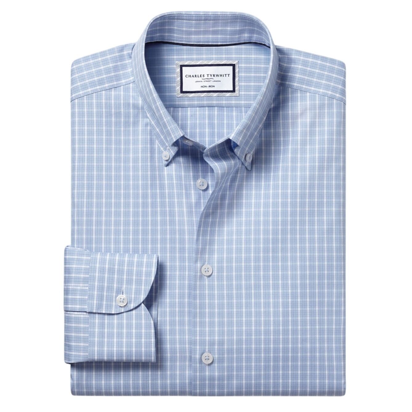 Charles Tyrwhitt Charles Tyrwhitt Non-Iron Stretch Windowpane Check, 17/37 Size US XL / EU 56 / 4 - 1 Preview