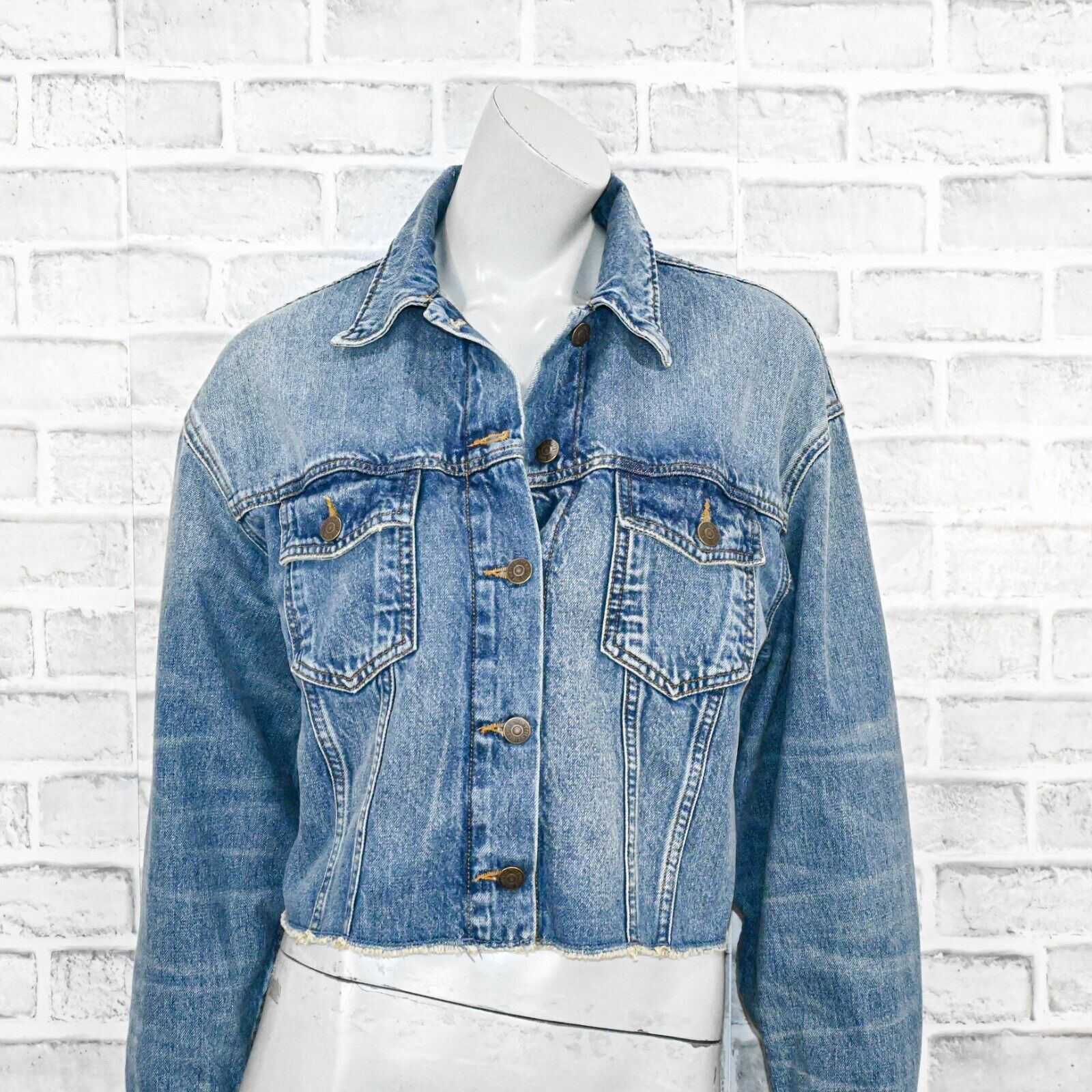 The Kooples The Kooples Women's Cropped Short Blue Denim Jacket size 36 Size XS / US 0-2 / IT 36-38 - 10 Thumbnail