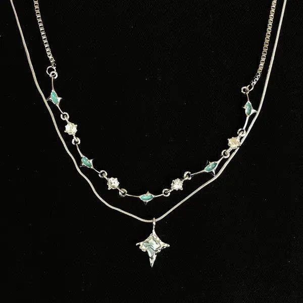 Jewelry Elegant Layered Silver Necklace Size ONE SIZE - 2 Thumbnail