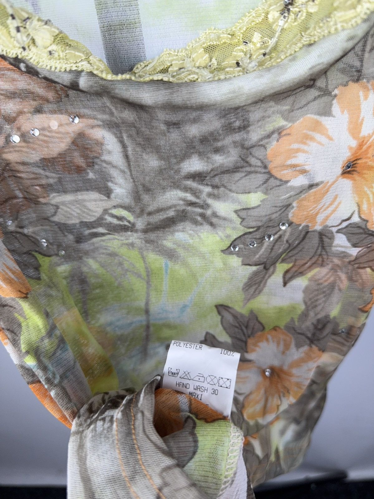 Designer × Vintage FADDA Y2K Floral Mesh Twin Set with Rhinestones Size S/M Size S / US 4 / IT 40 - 9 Thumbnail