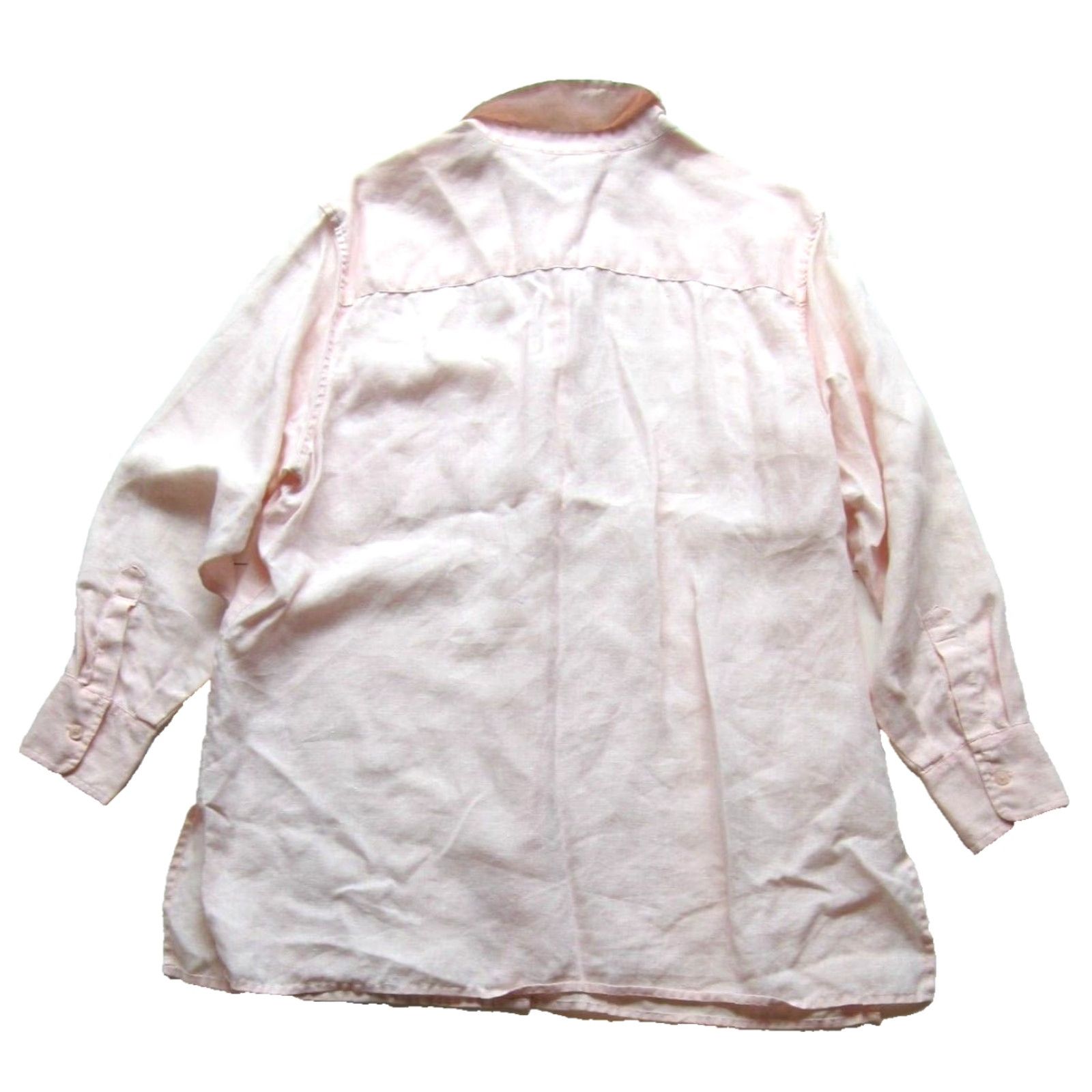 Liz Claiborne Vtg Liz Claiborne Elisabeth Linen Pink Collared Button Up Long Sleeve Blouse 16 Size XXL / US 16-18 / IT 52-54 - 2 Thumbnail